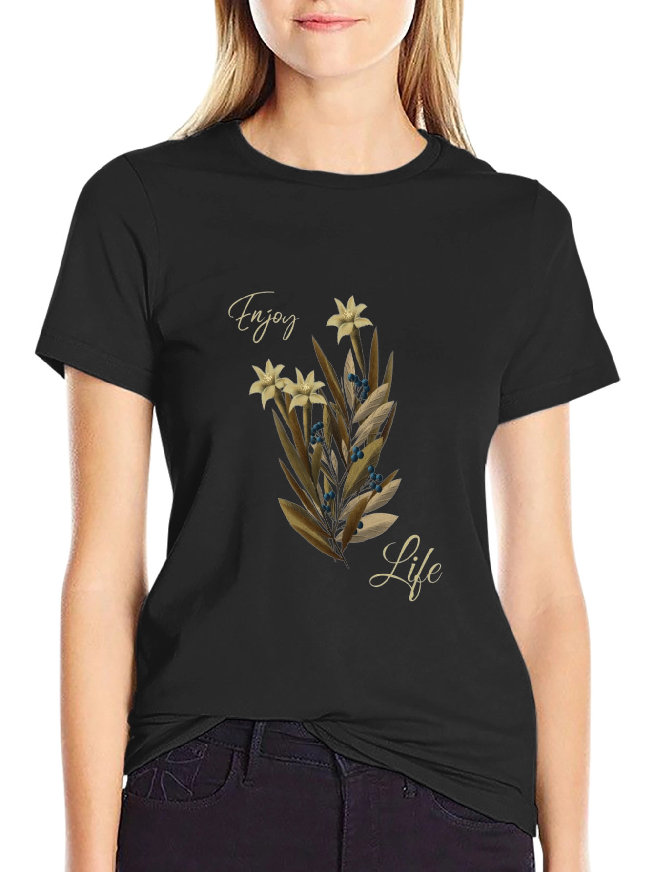 Enjoy Life Floral Graphic Tee
