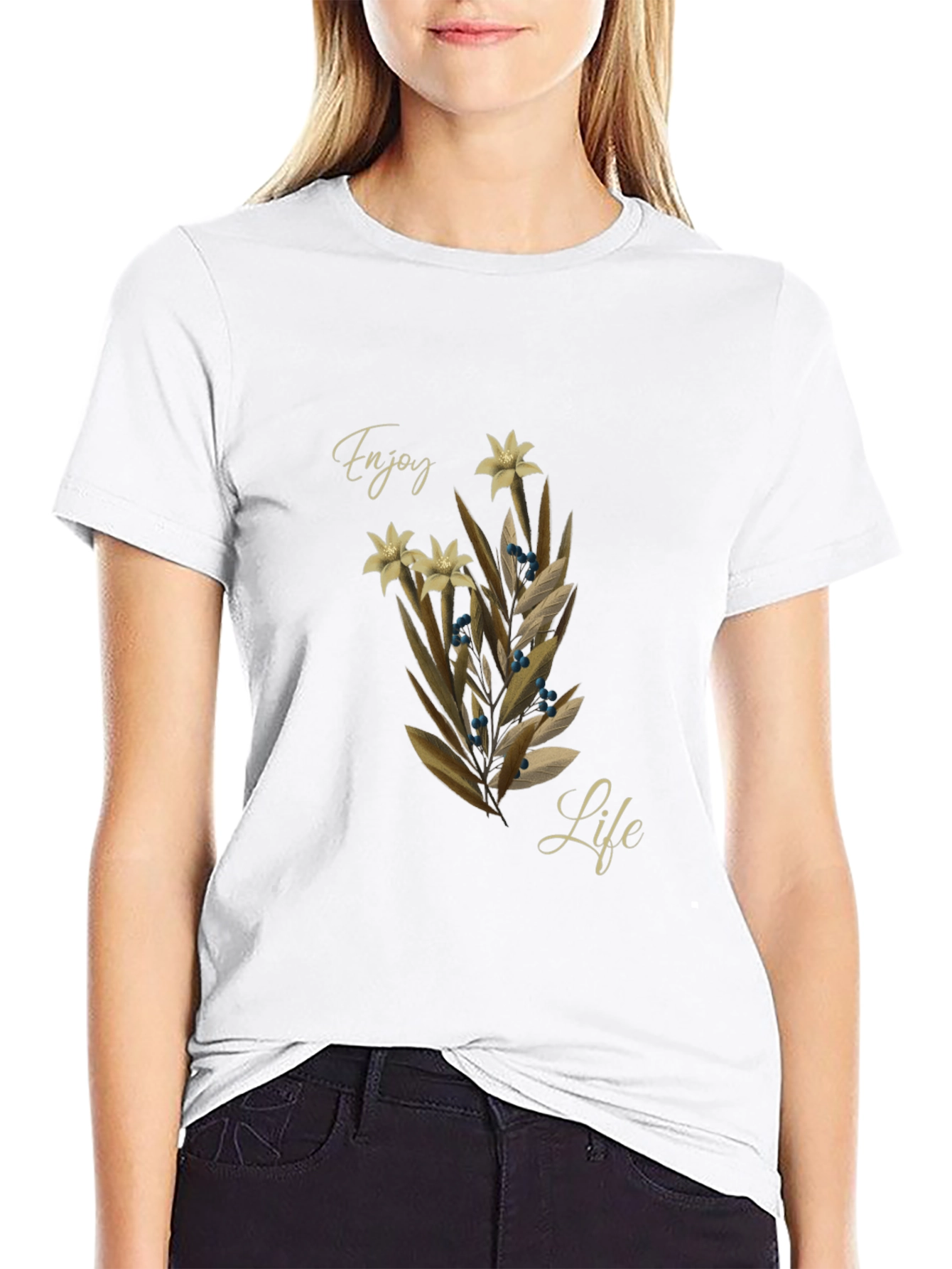 Enjoy Life Floral Graphic Tee