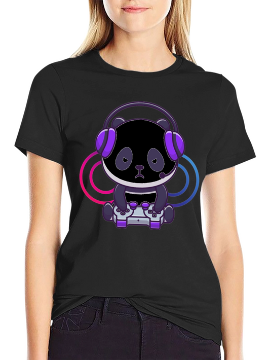 Gamer Panda T-Shirt - Black Cotton Tee