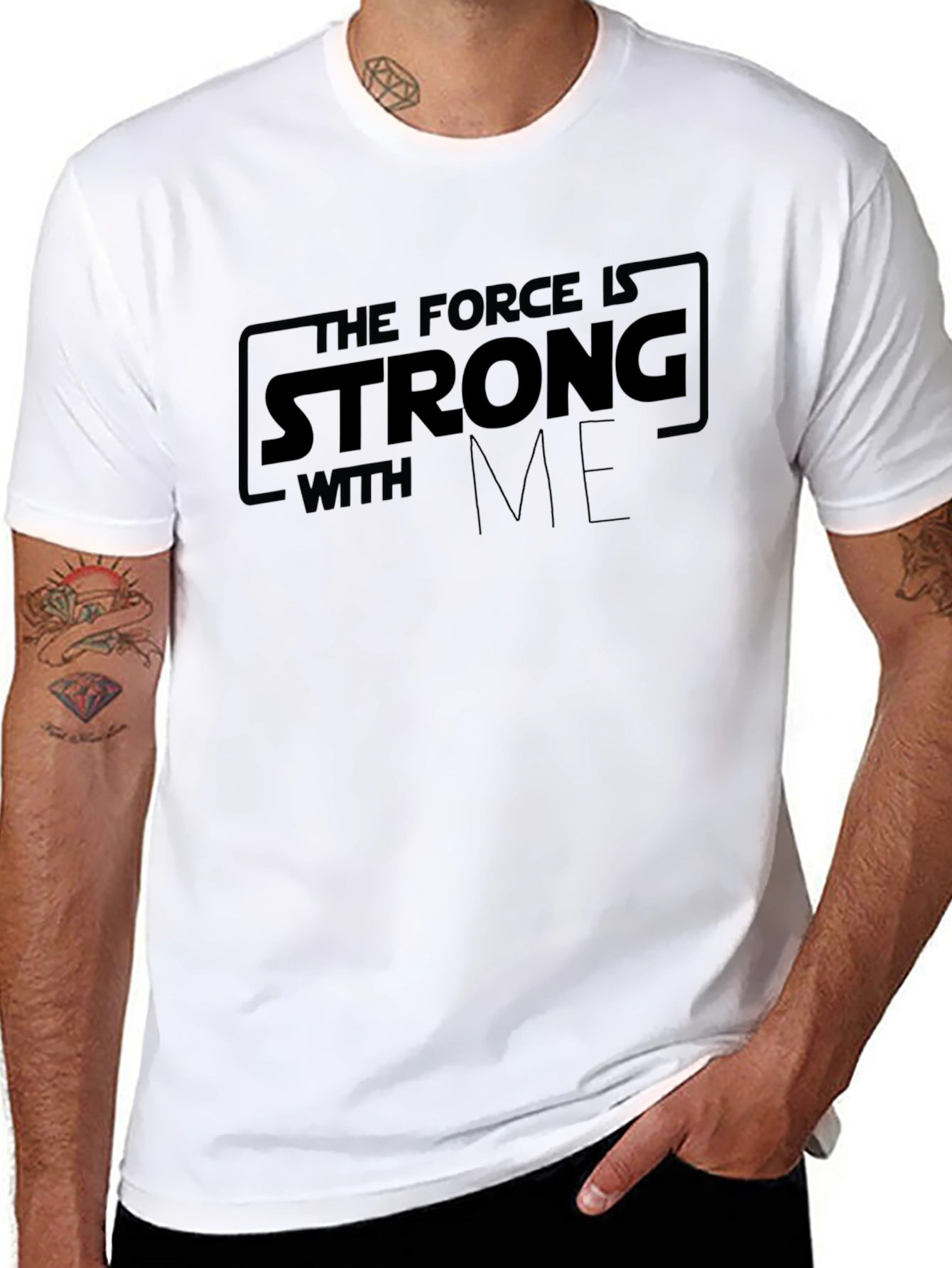 The Force Is Strong With Me Black T-Shirt