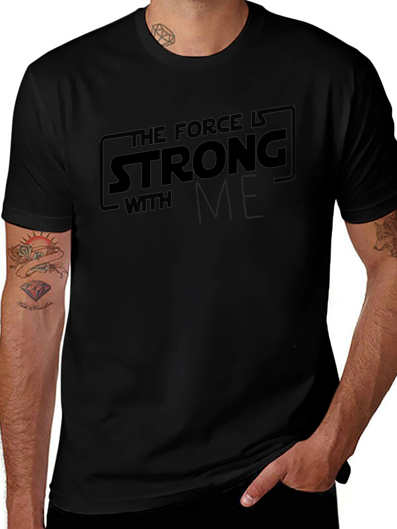 The Force Is Strong With Me Black T-Shirt