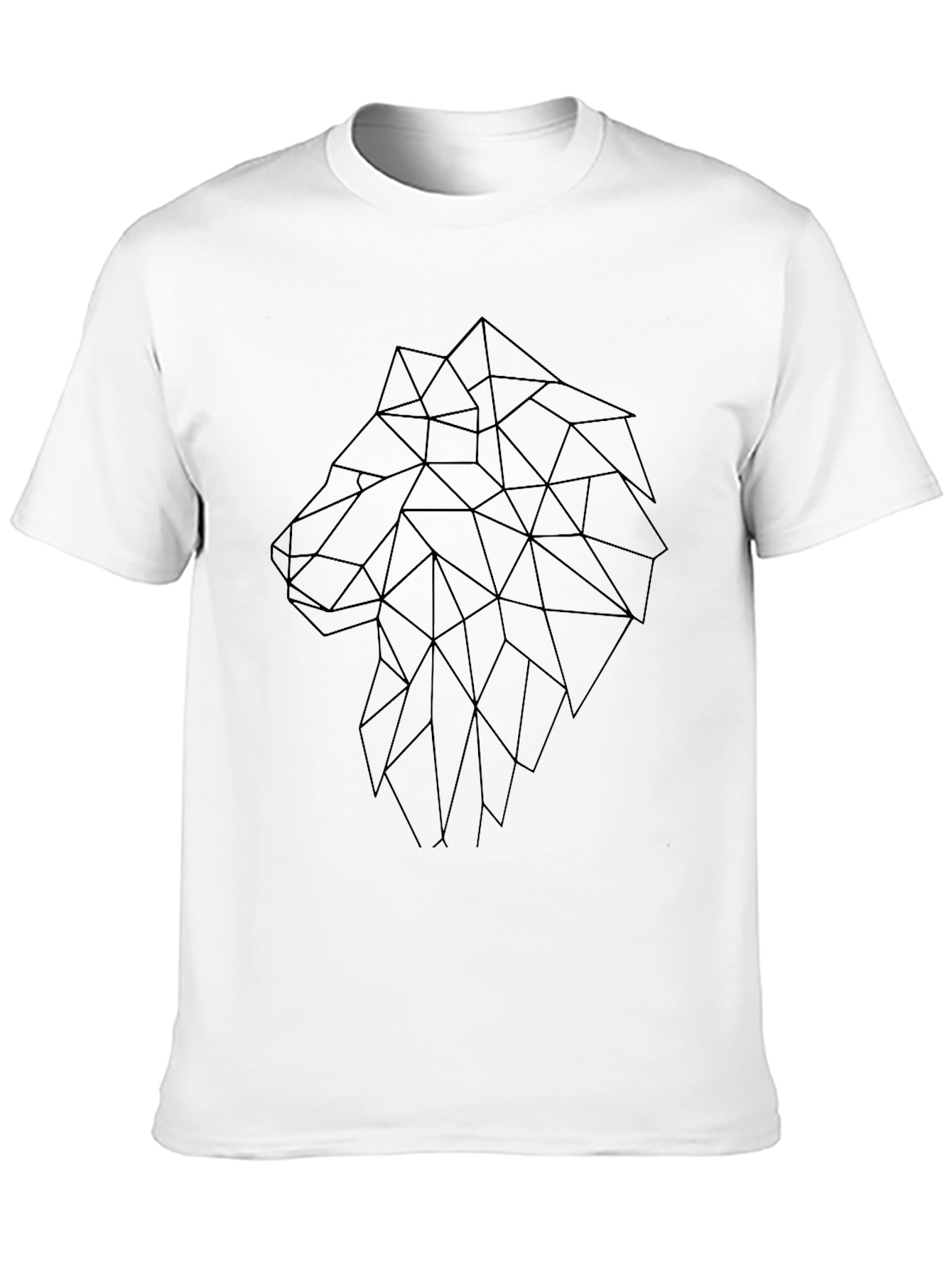 Geometric Wolf Graphic Tee - Modern Black T-Shirt