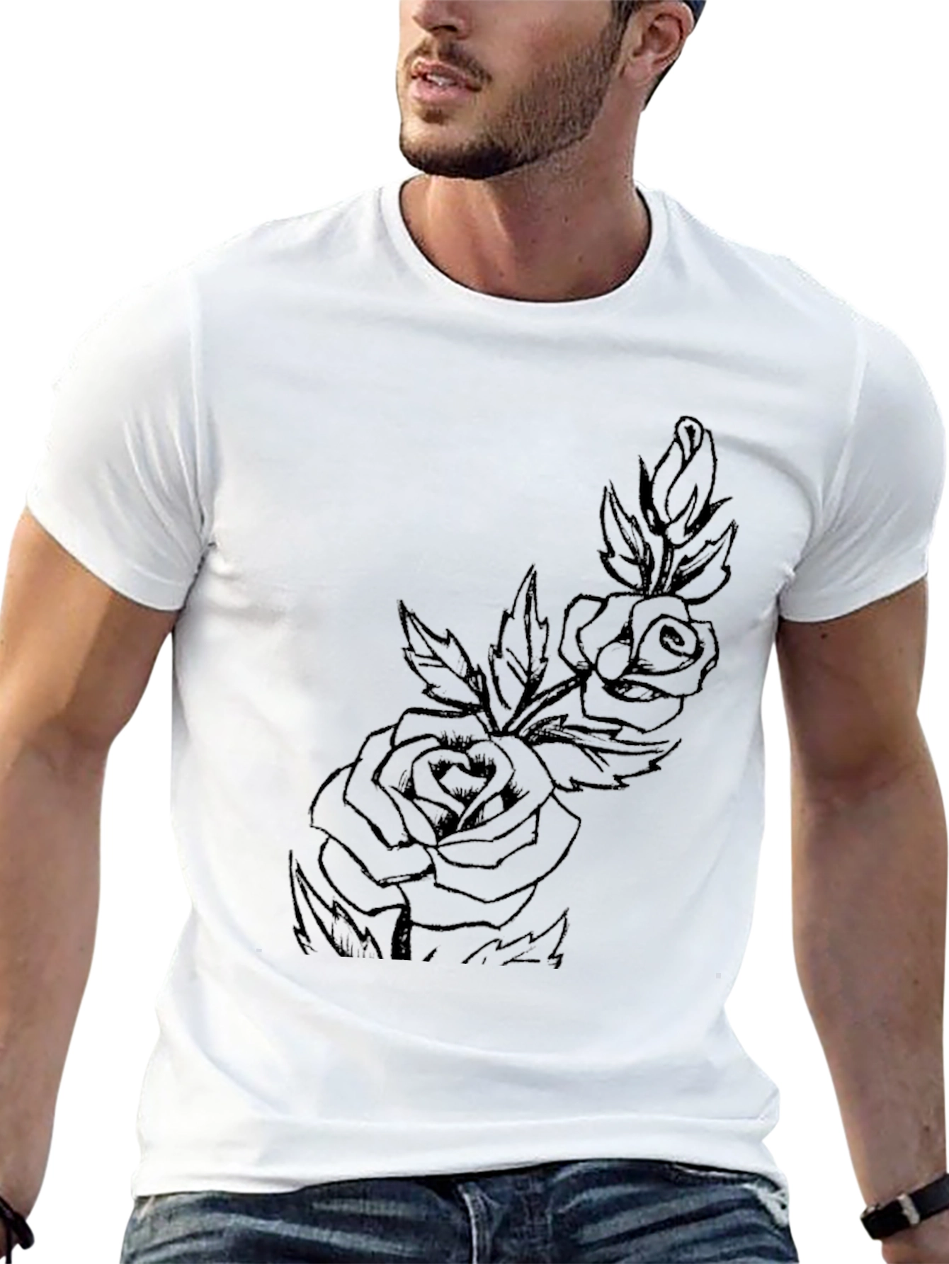Black Rose Graphic Tee - Stylish & Edgy
