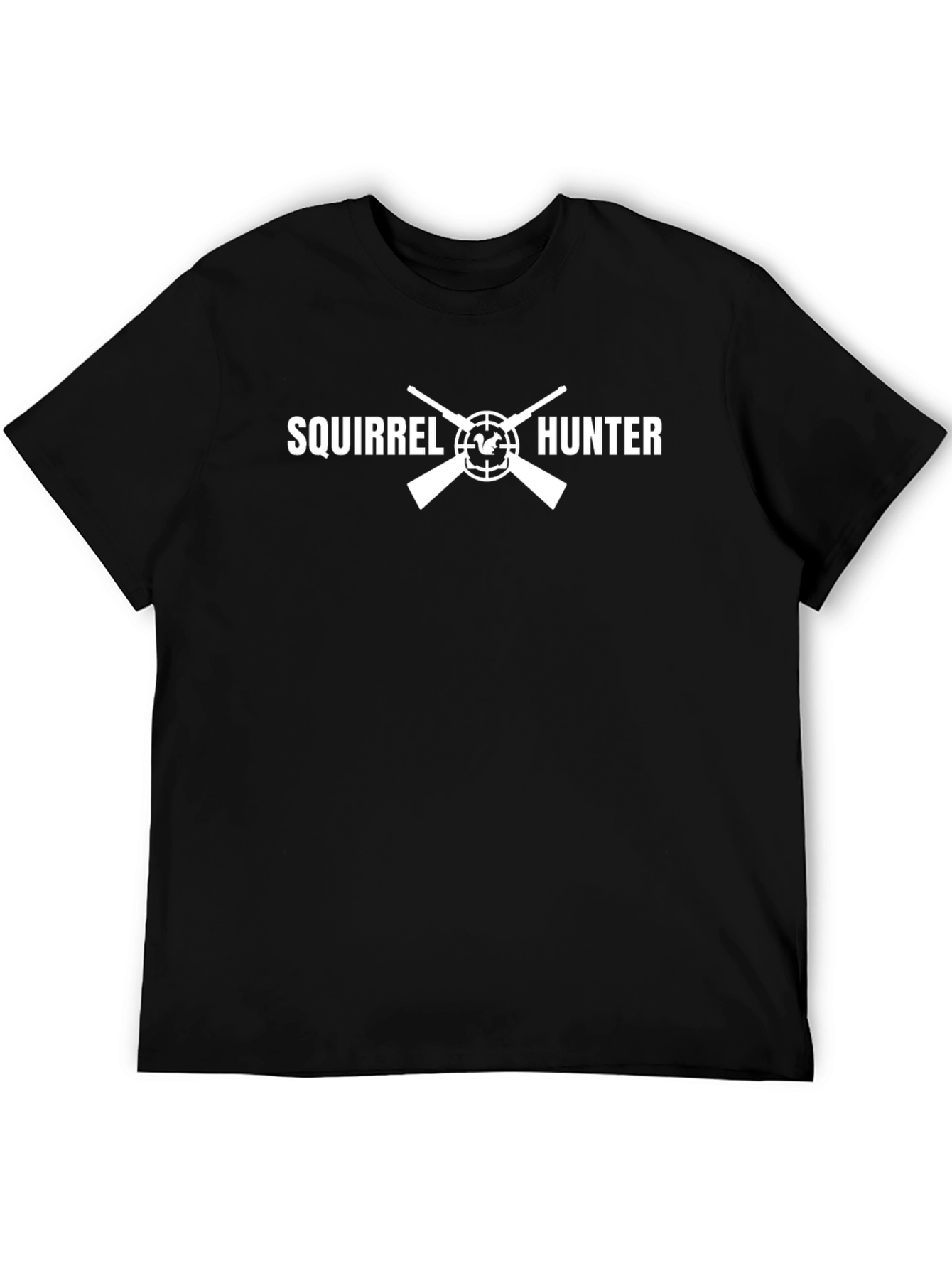 Squirrel Hunter Graphic Tee - Black Cotton