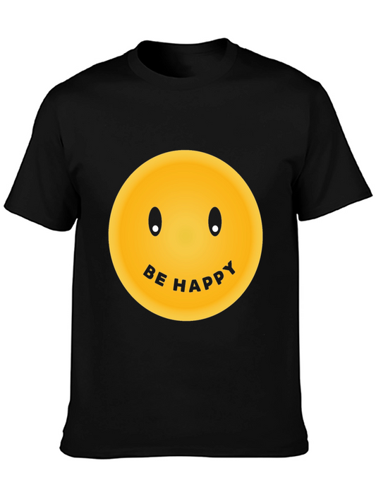 Be Happy Graphic Tee - Classic Smiley Face T-Shirt