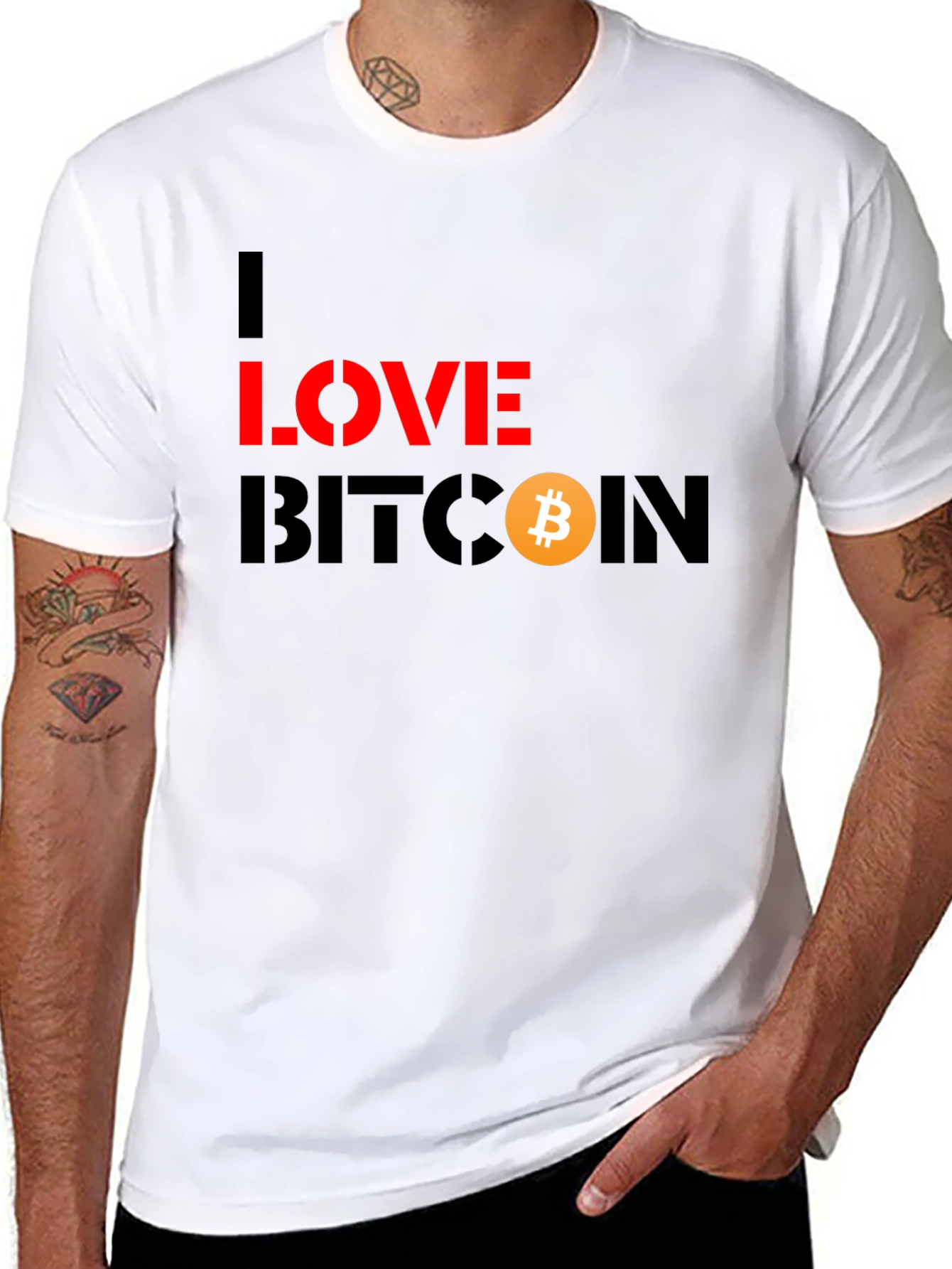 I Love Bitcoin Black Graphic Tee - Crypto Fashion