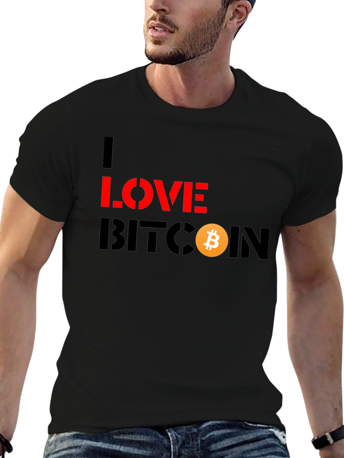 I Love Bitcoin Black Graphic Tee - Crypto Fashion