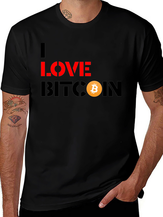 I Love Bitcoin Black Graphic Tee - Crypto Fashion