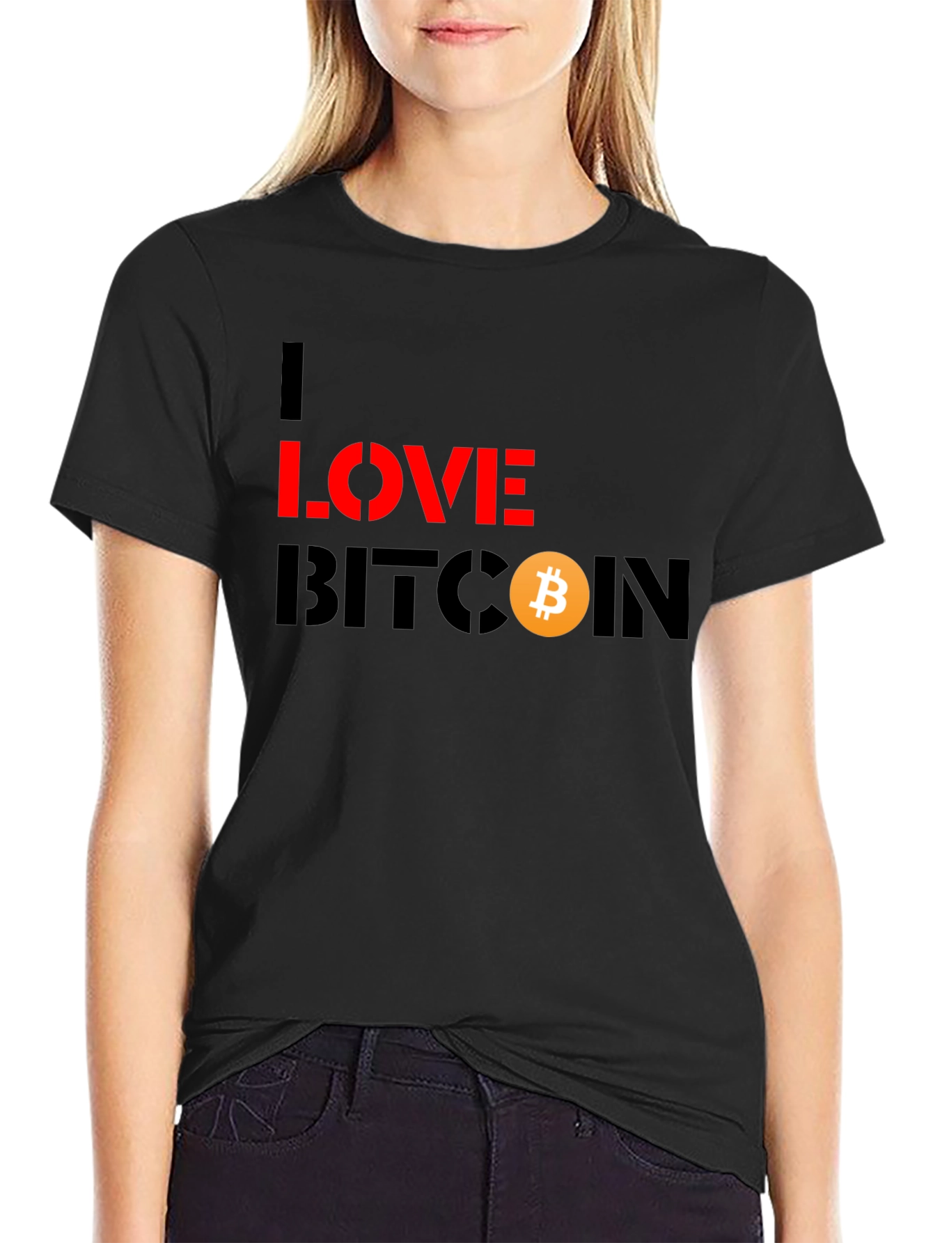 I Love Bitcoin Black Graphic Tee - Crypto Fashion