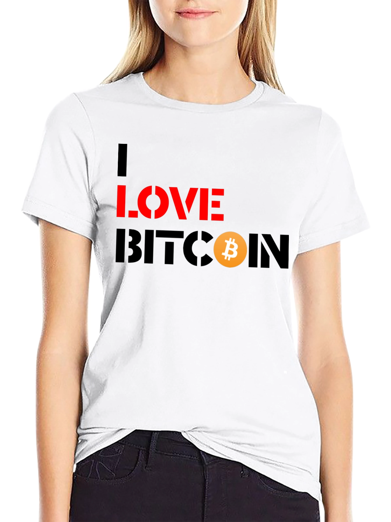 I Love Bitcoin Black Graphic Tee - Crypto Fashion
