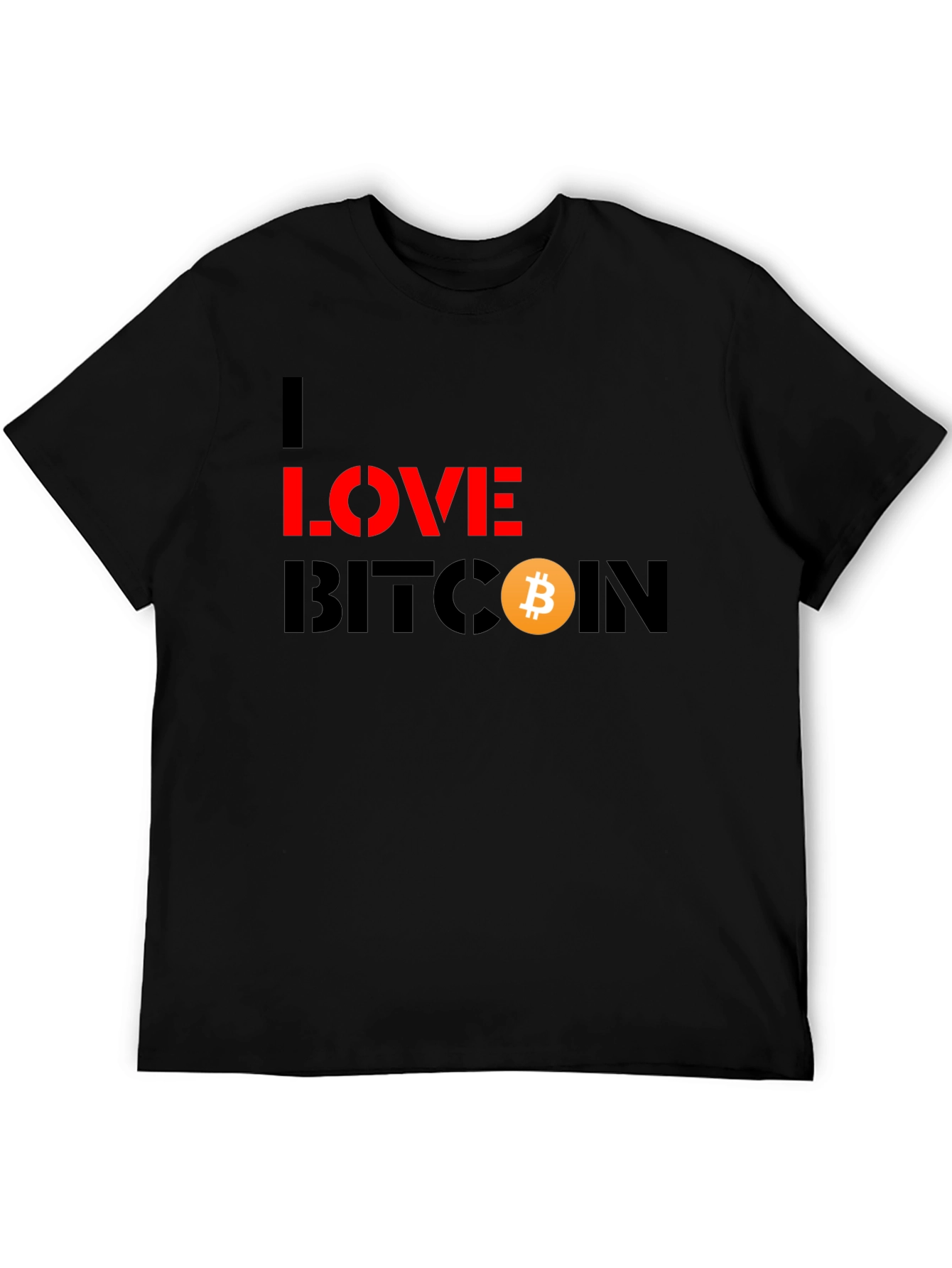 I Love Bitcoin Black Graphic Tee - Crypto Fashion