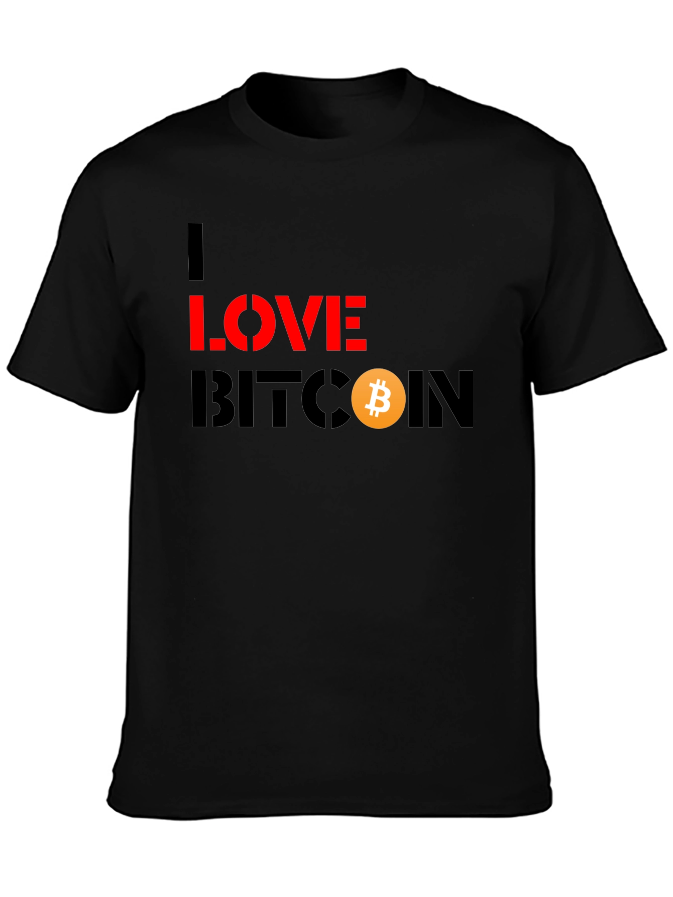 I Love Bitcoin Black Graphic Tee - Crypto Fashion