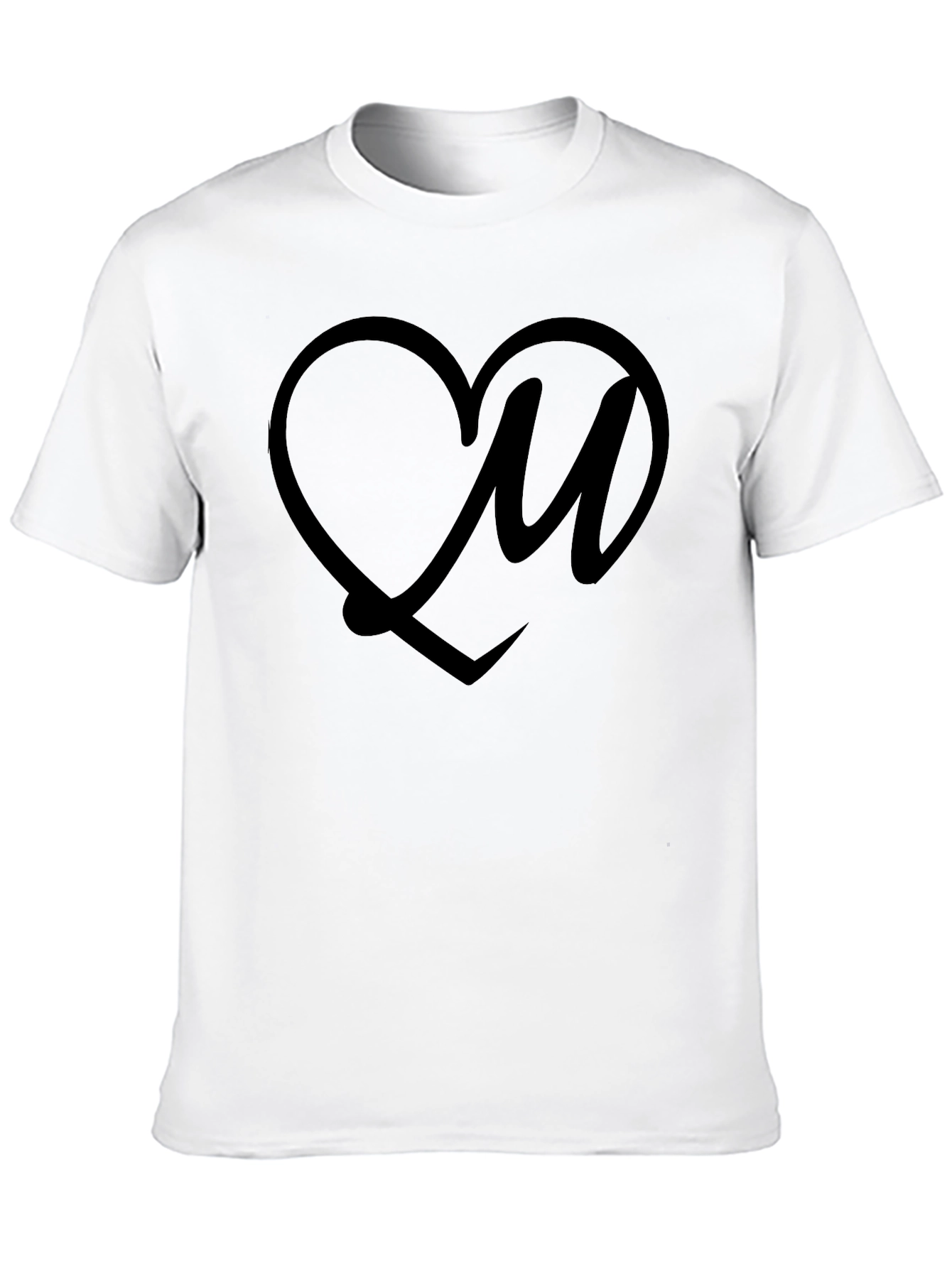 Heart Love Initial T-Shirt - Stylish Everyday Wear