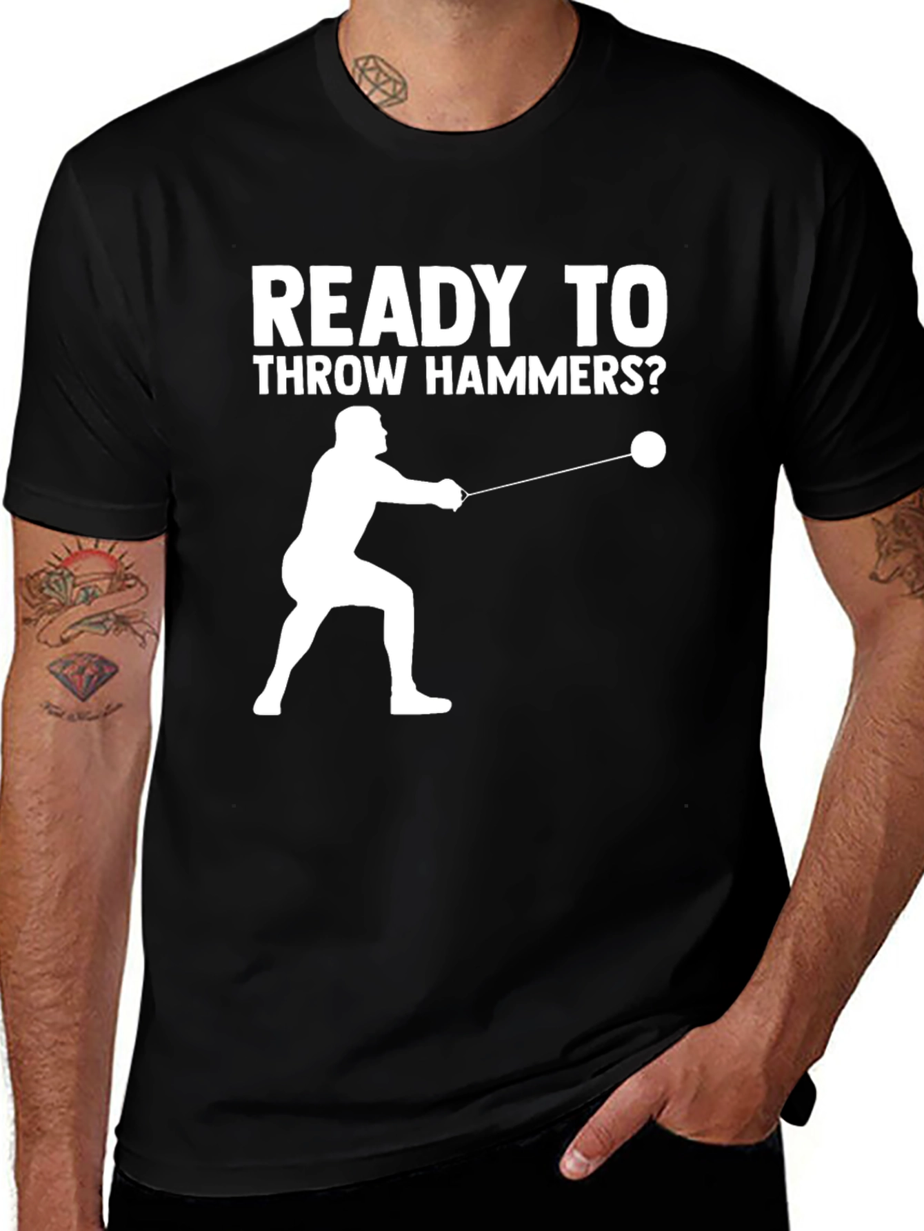 Ready to Throw Hammers? Mens Black T-Shirt
