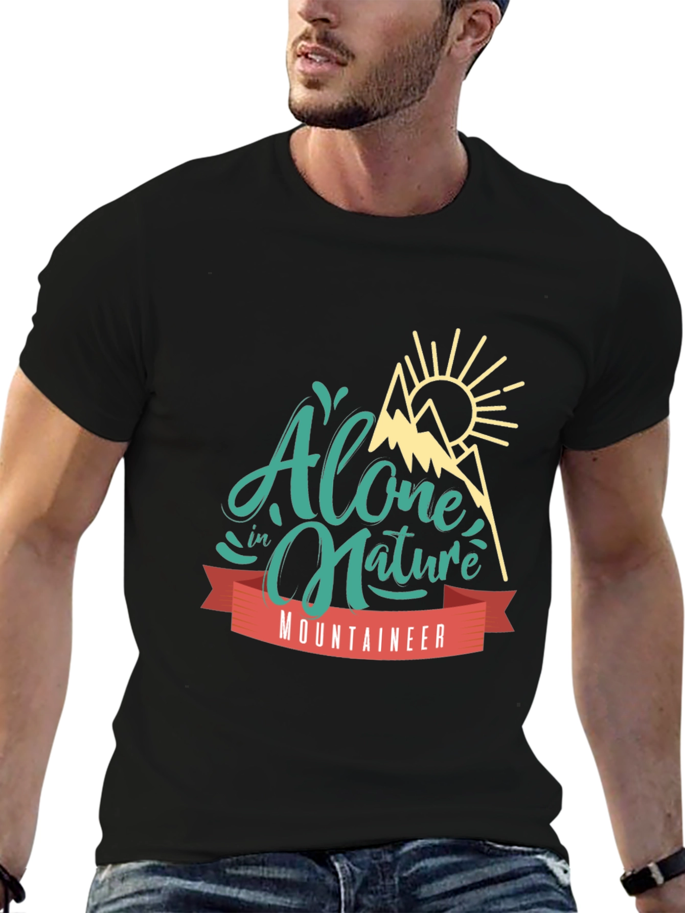 Alone In Nature Mountaineer Graphic T-Shirt