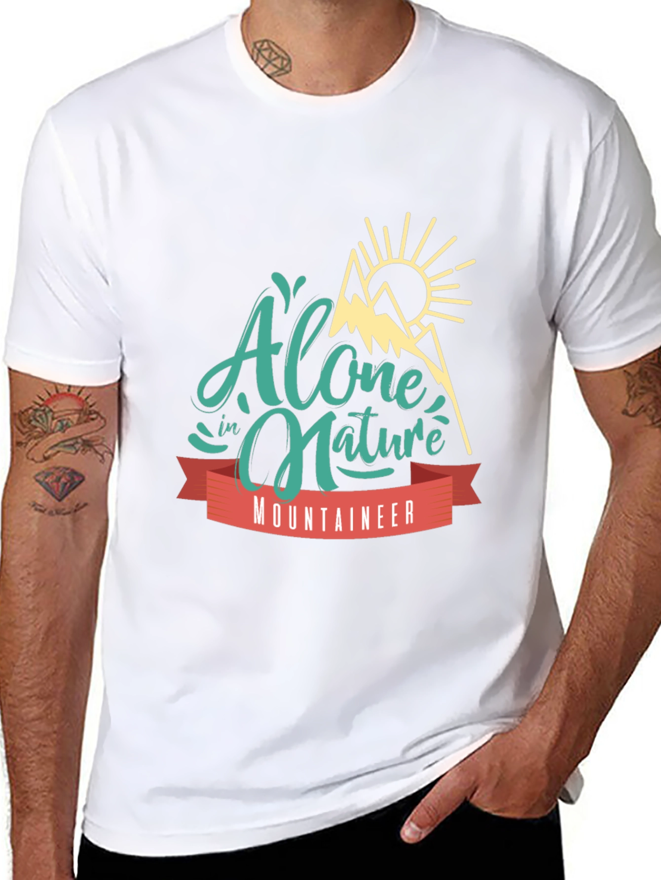 Alone In Nature Mountaineer Graphic T-Shirt