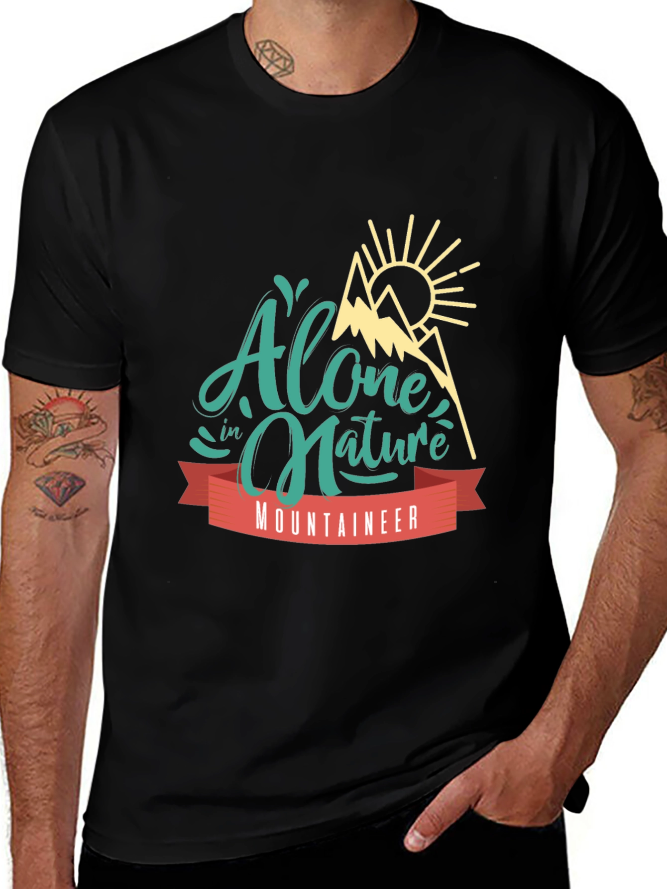Alone In Nature Mountaineer Graphic T-Shirt
