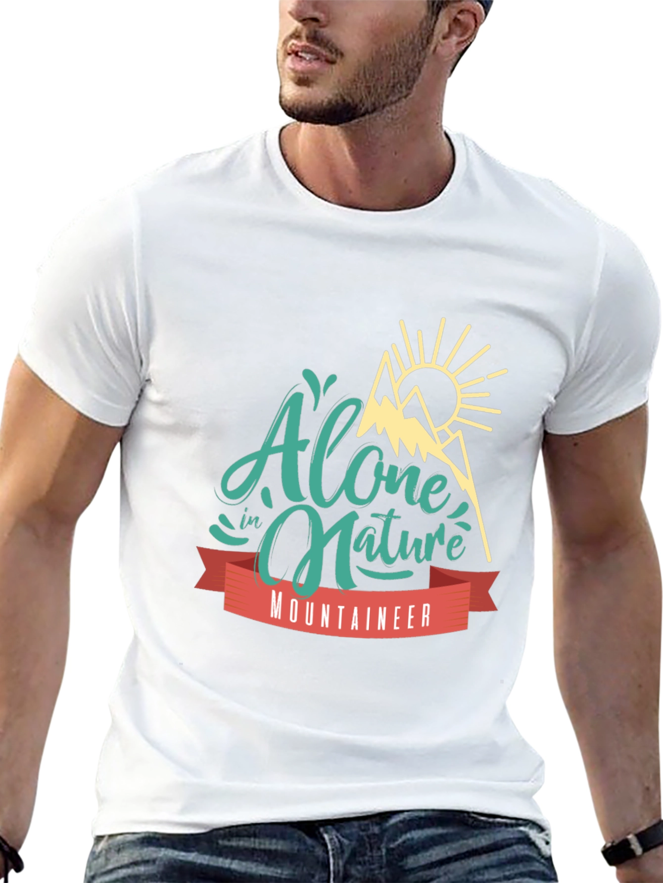 Alone In Nature Mountaineer Graphic T-Shirt