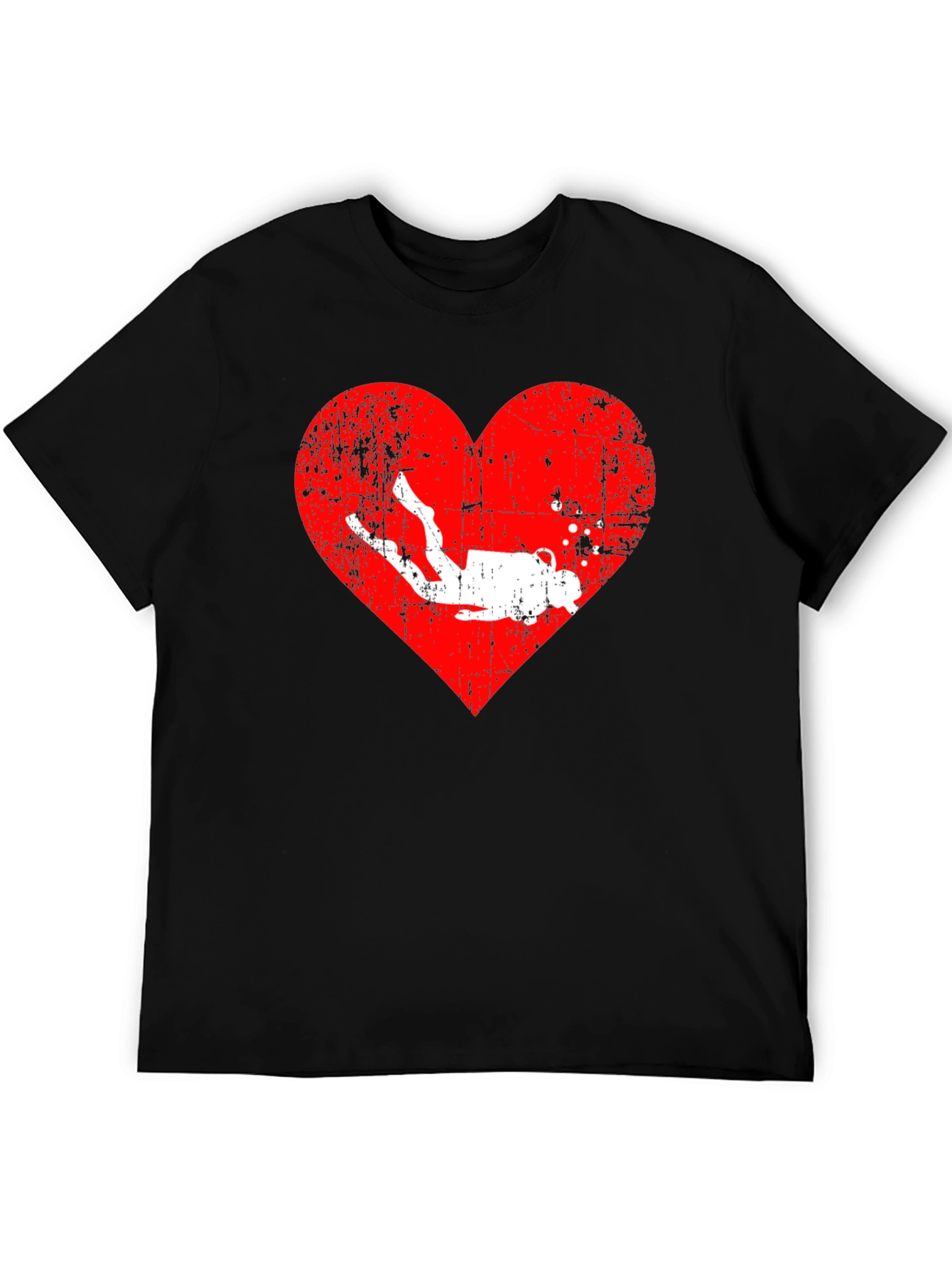 Diving Heart Graphic Tee - Scuba Diver Love Shirt