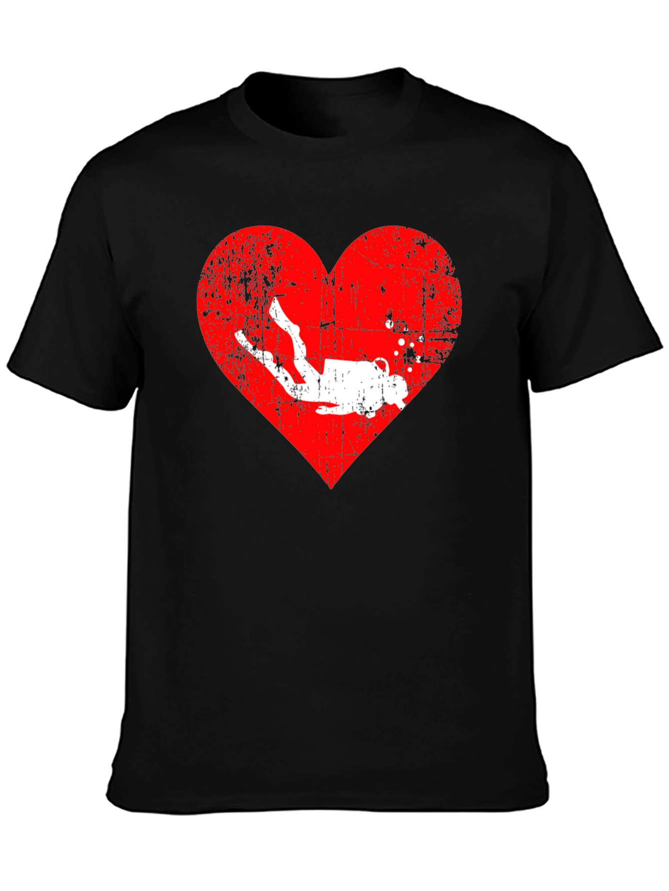 Diving Heart Graphic Tee - Scuba Diver Love Shirt