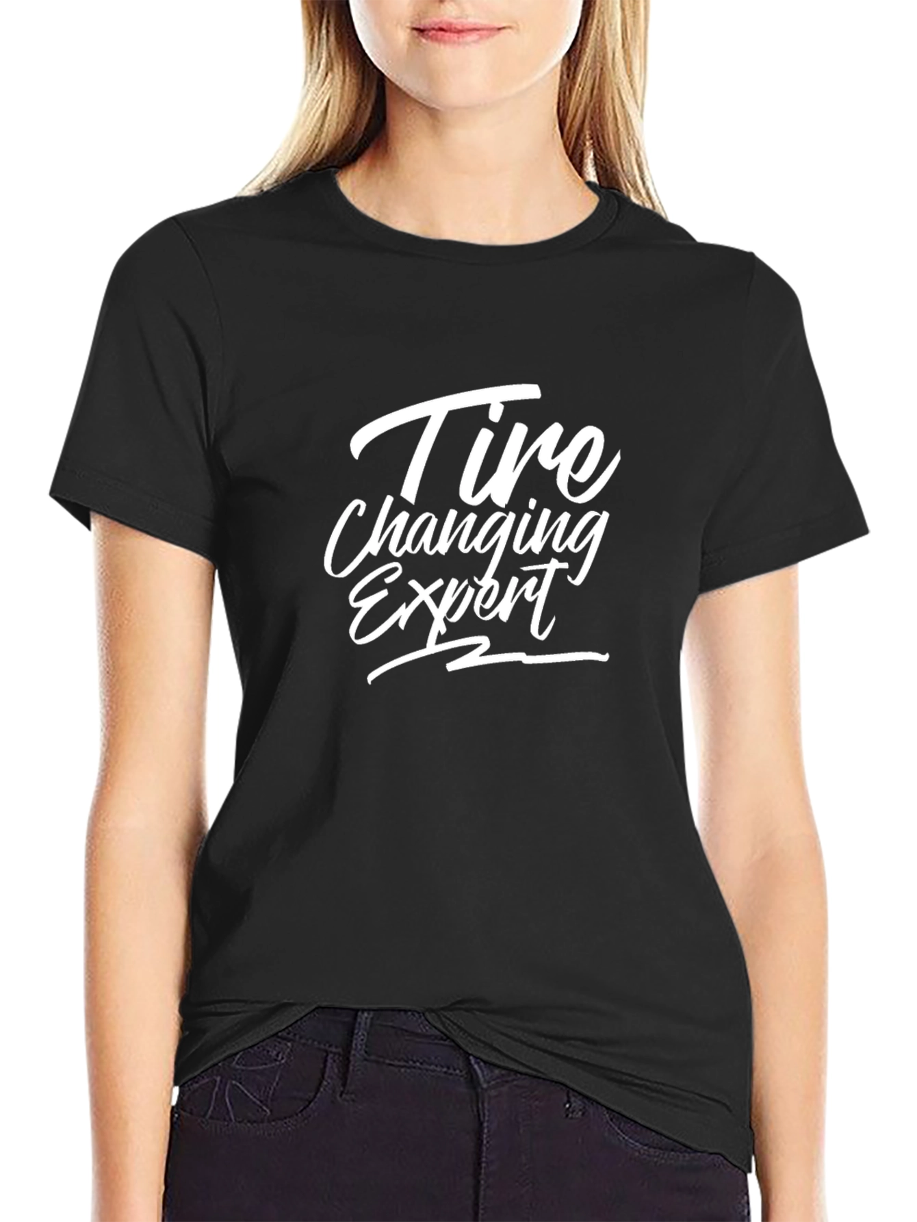 Tire Changing Expert Black T-Shirt