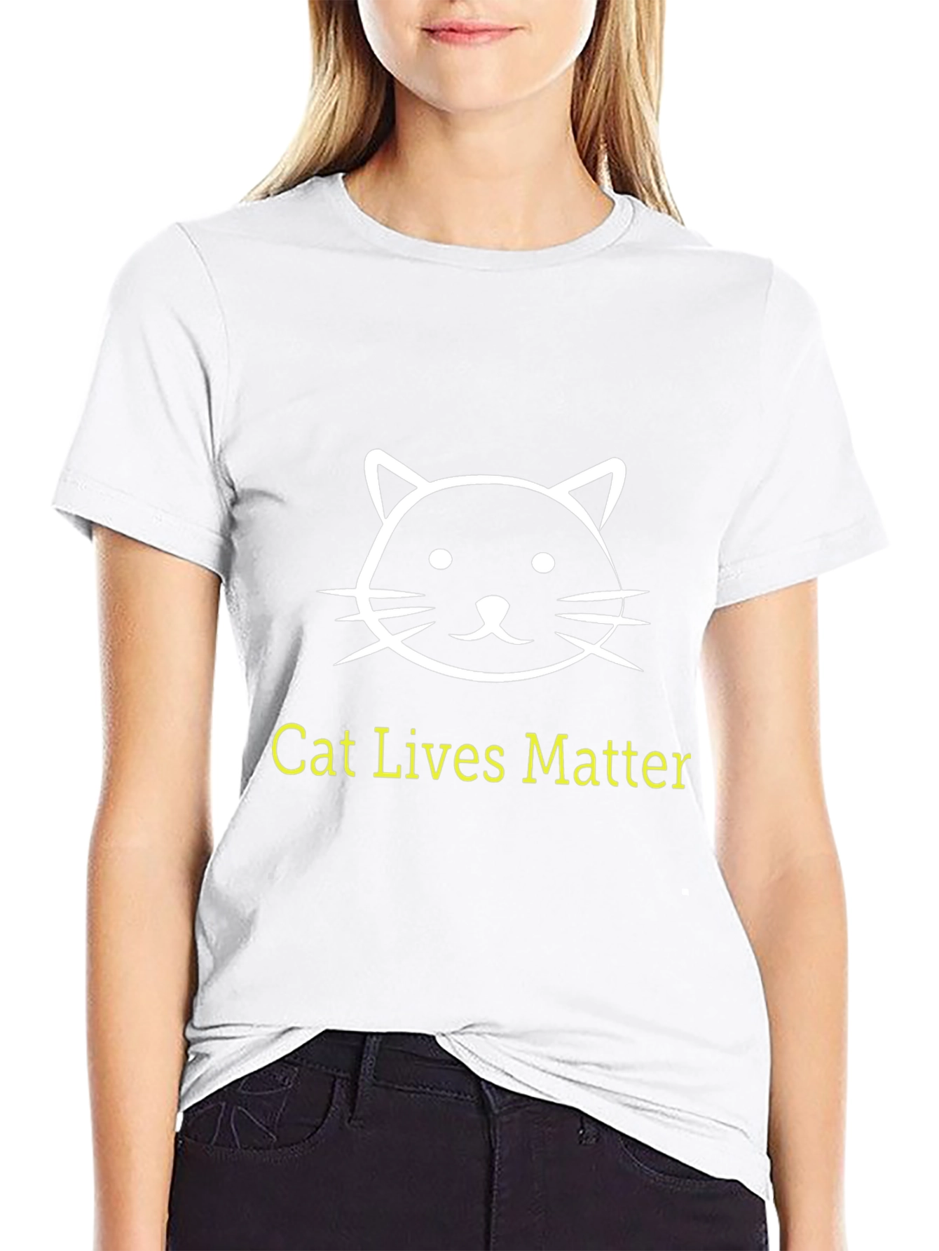 Cat Lives Matter Graphic Tee - Black