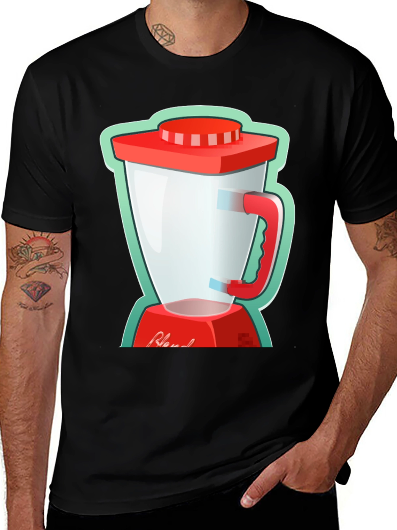 Blend Graphic Tee - Black Cotton T-Shirt