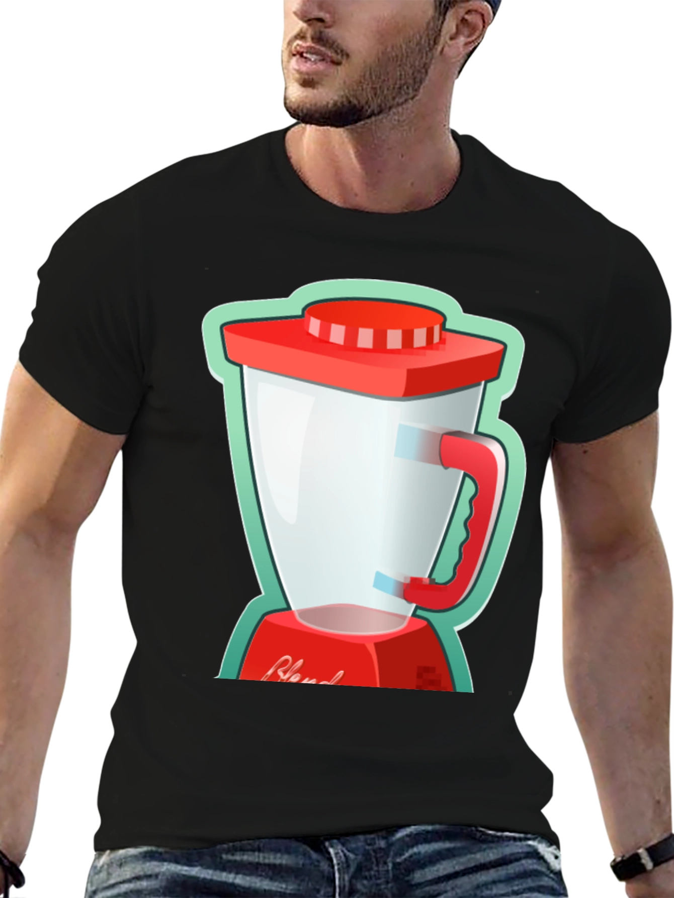 Blend Graphic Tee - Black Cotton T-Shirt
