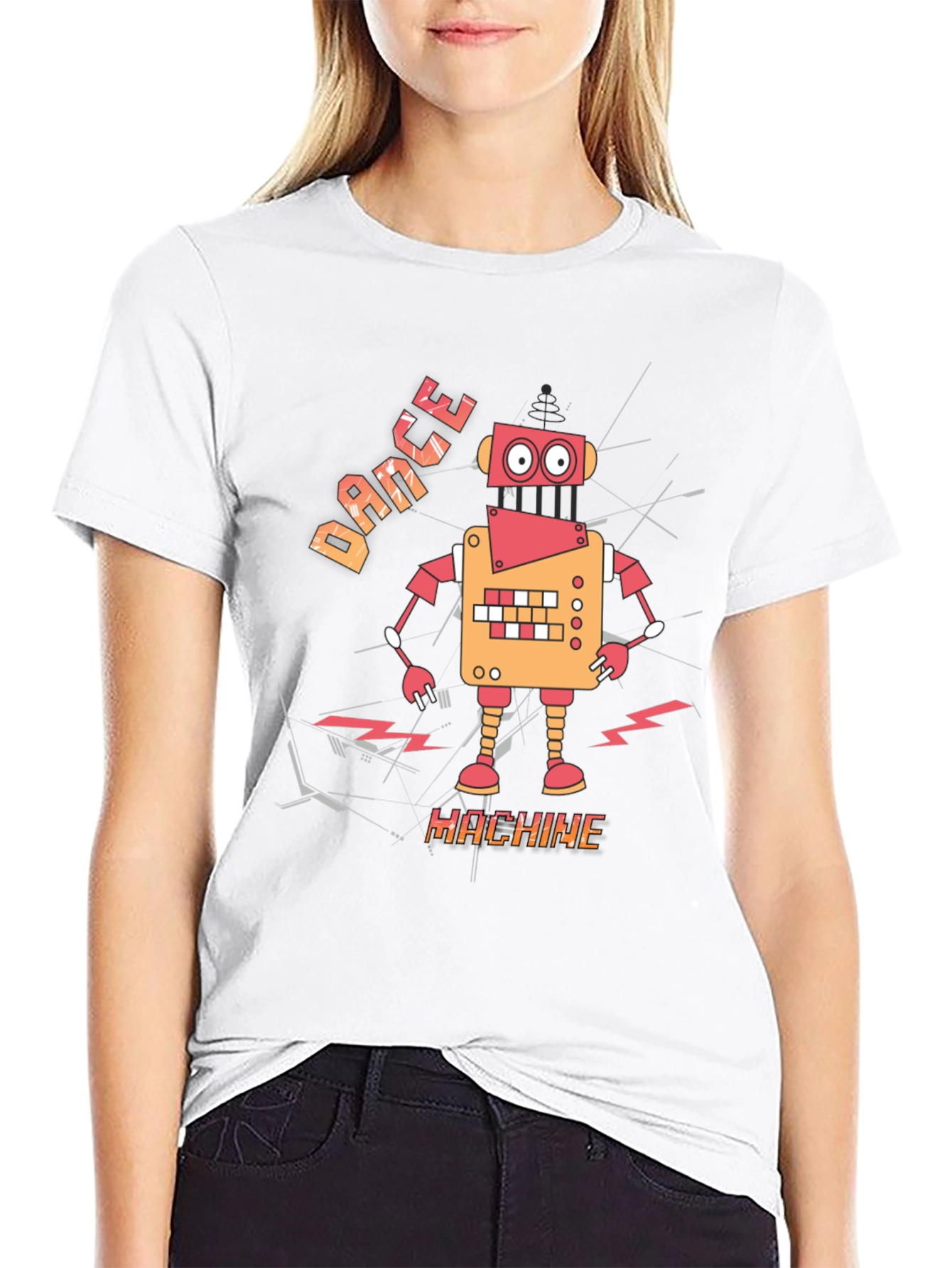 Dance Machine Robot Graphic Tee - Retro Style