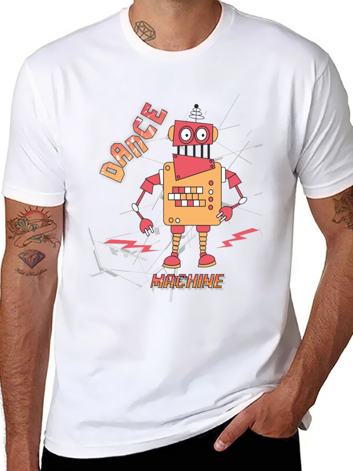 Dance Machine Robot Graphic Tee - Retro Style
