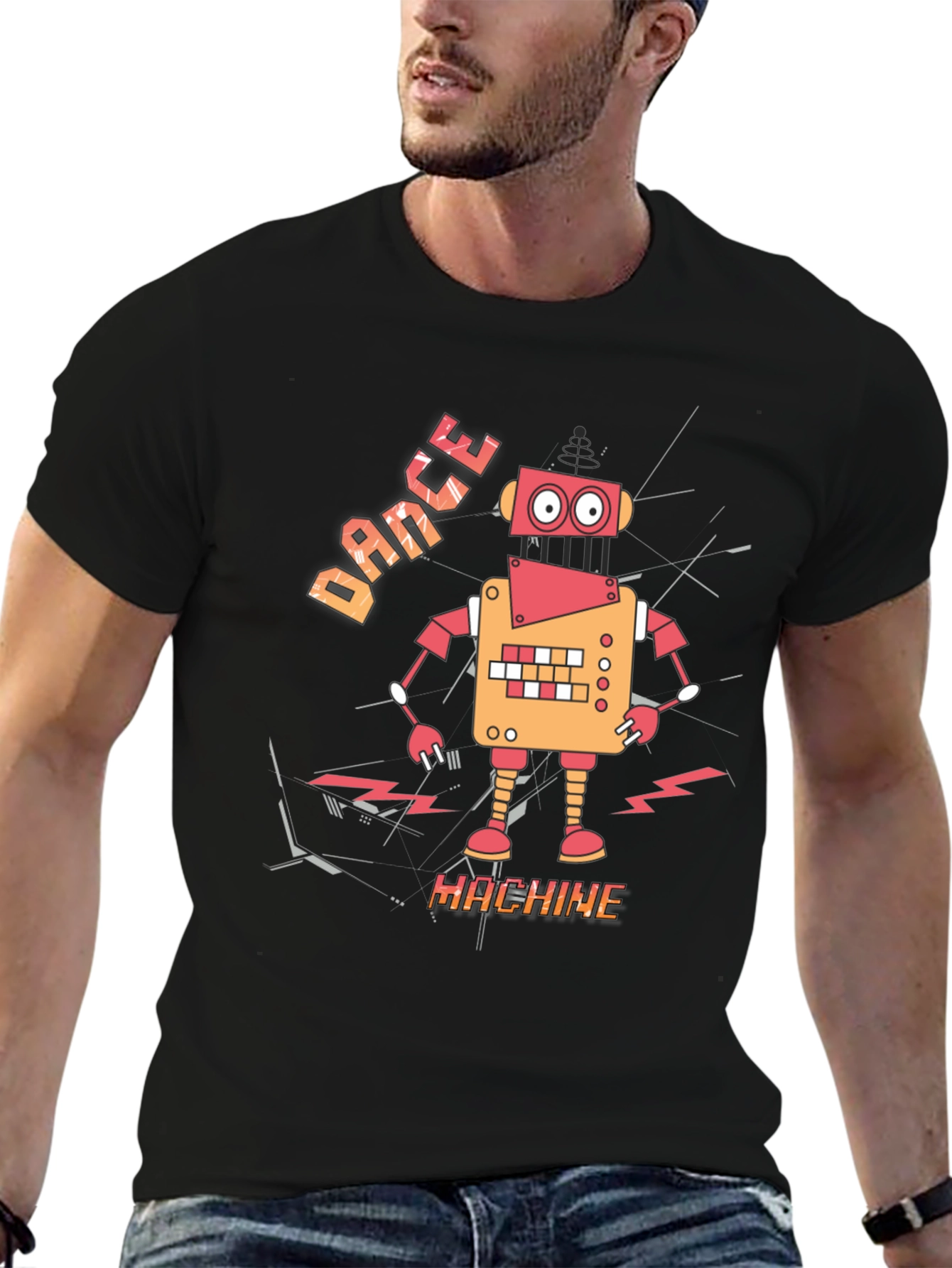 Dance Machine Robot Graphic Tee - Retro Style