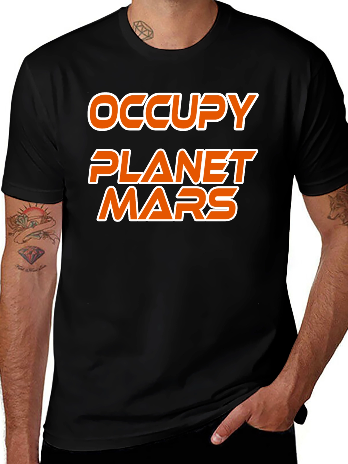 Occupy Planet Mars Graphic Tee - Black
