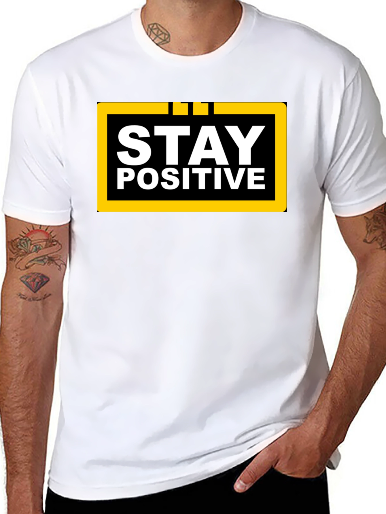 Stay Positive Graphic T-Shirt - Black