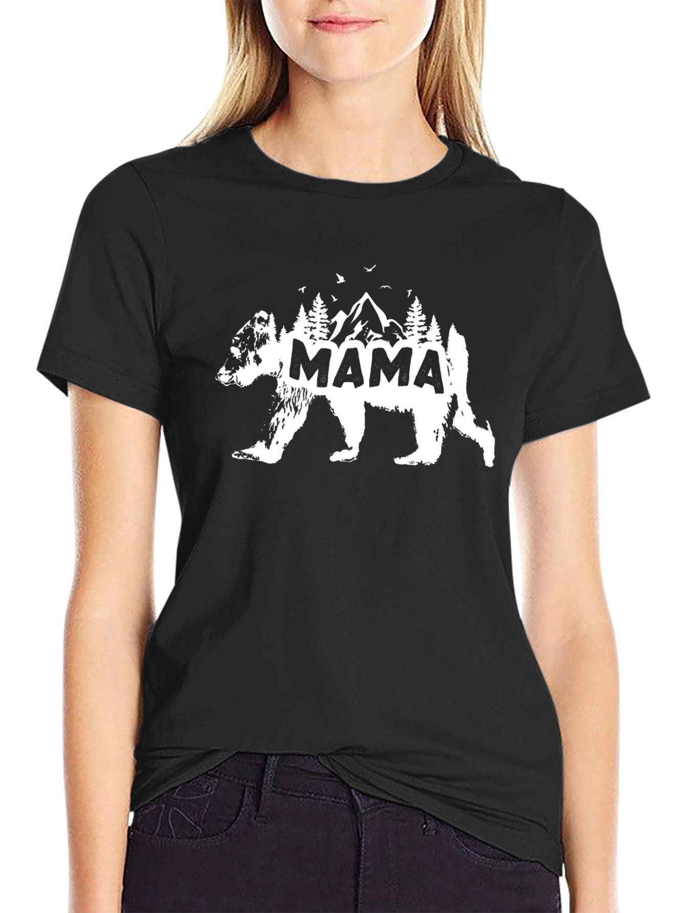 Mama Bear Mountain Graphic Tee - Soft Cotton Blend