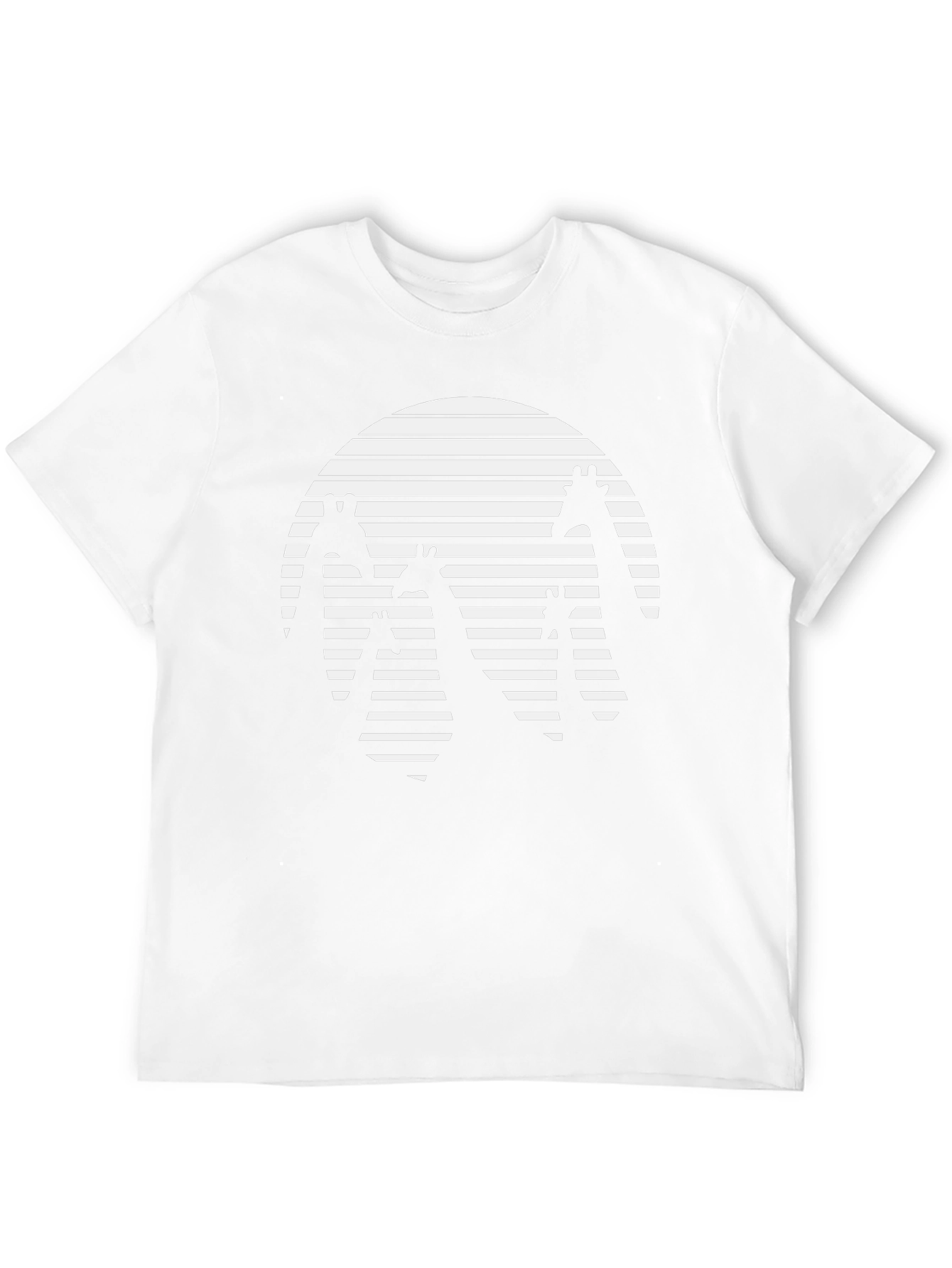 Giraffe Silhouette Striped Circle Graphic Tee
