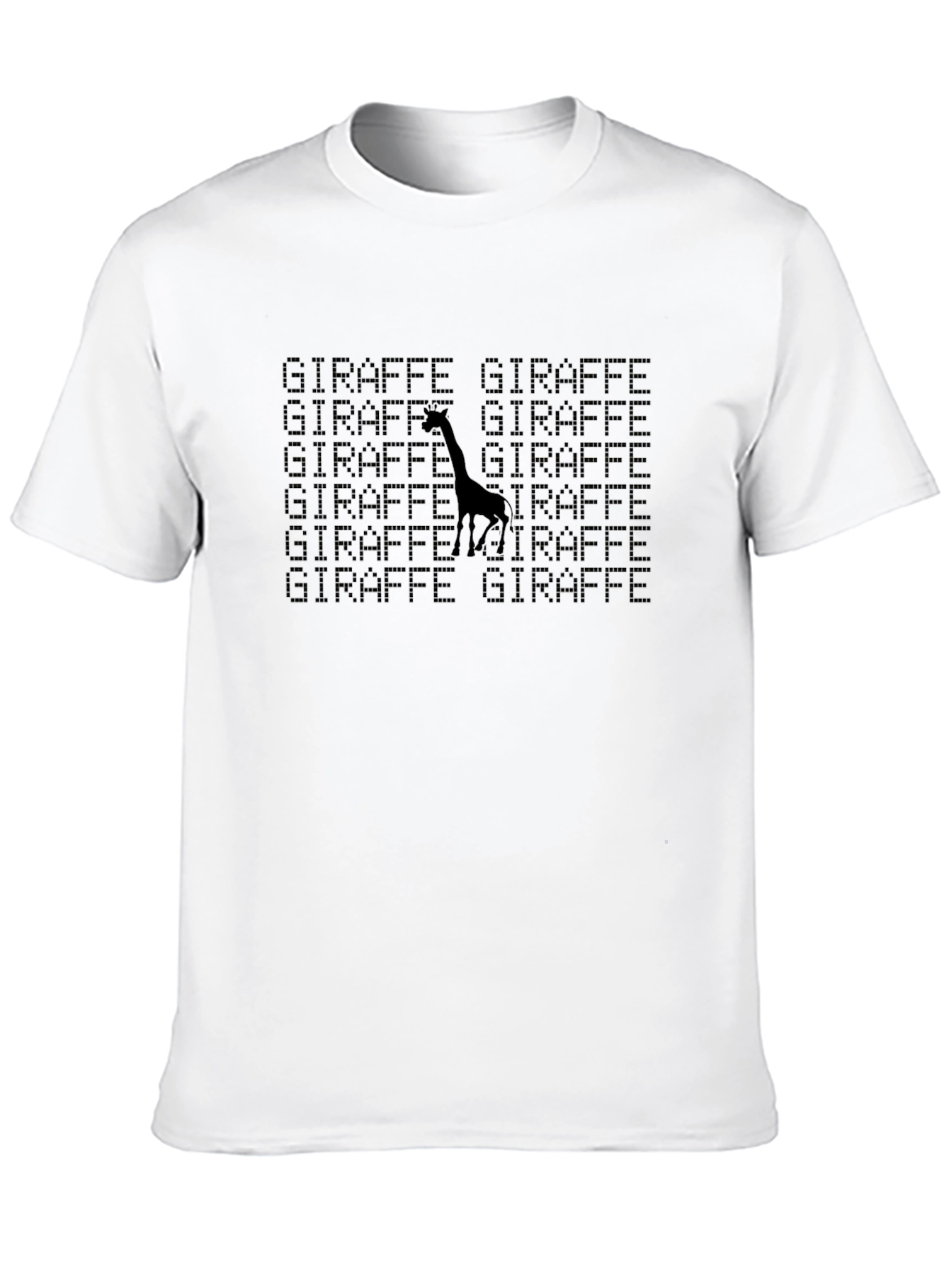Giraffe Pattern Black T-Shirt - Unique Animal Design