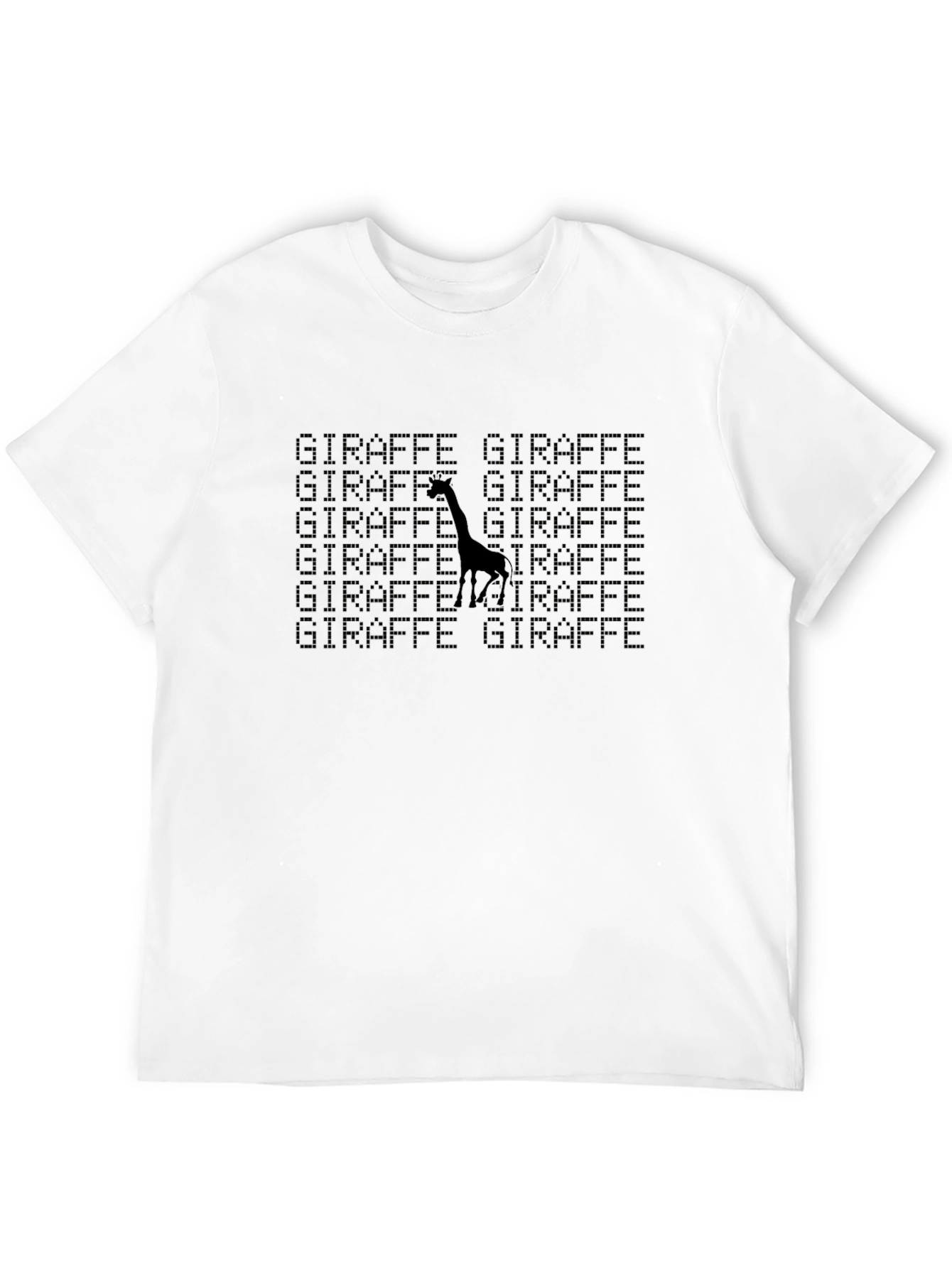 Giraffe Pattern Black T-Shirt - Unique Animal Design