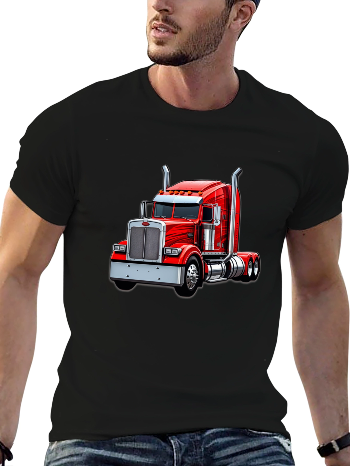 Red Truck Graphic T-Shirt - Classic Design