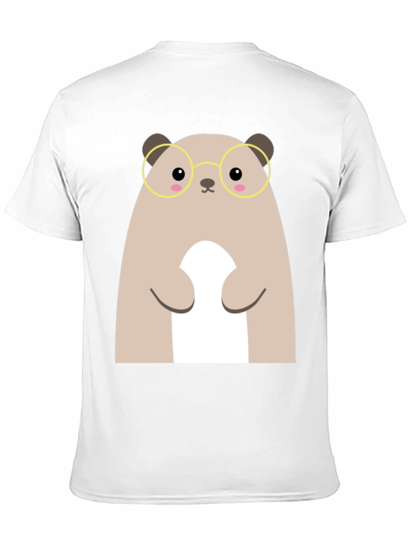 Cute Hamster with Glasses Black T-Shirt