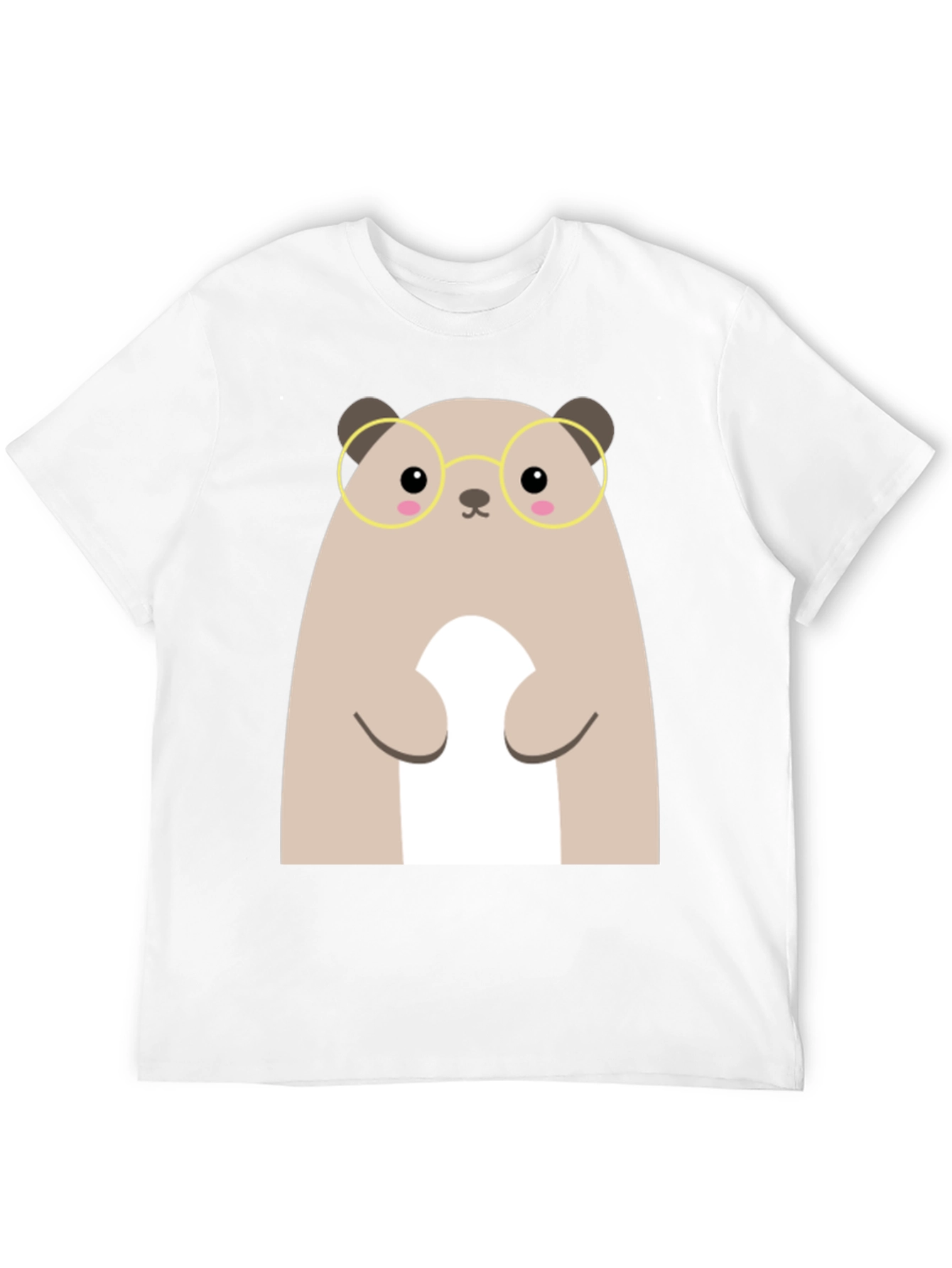 Cute Hamster with Glasses Black T-Shirt