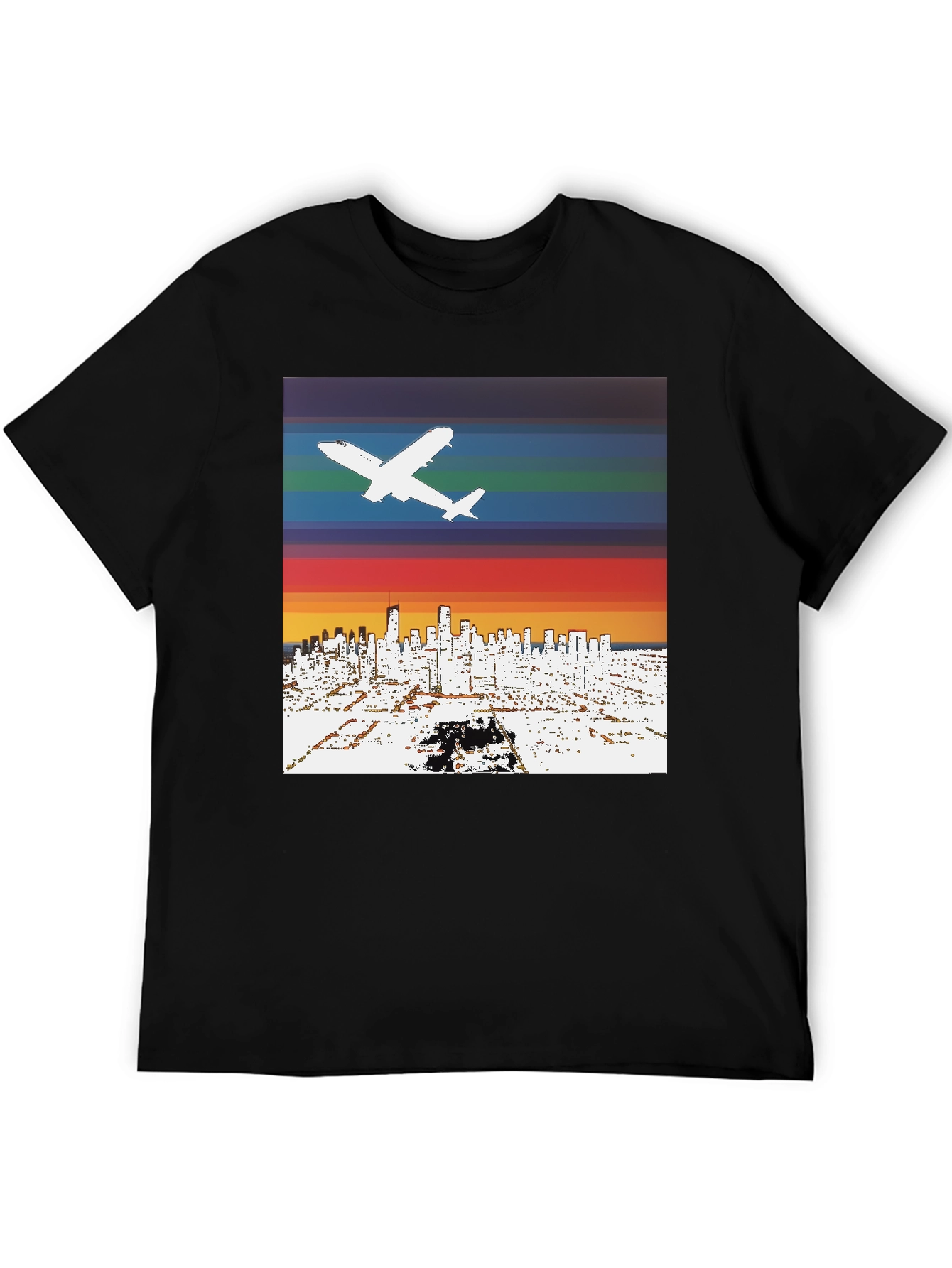 Retro Airplane Skyline T-Shirt