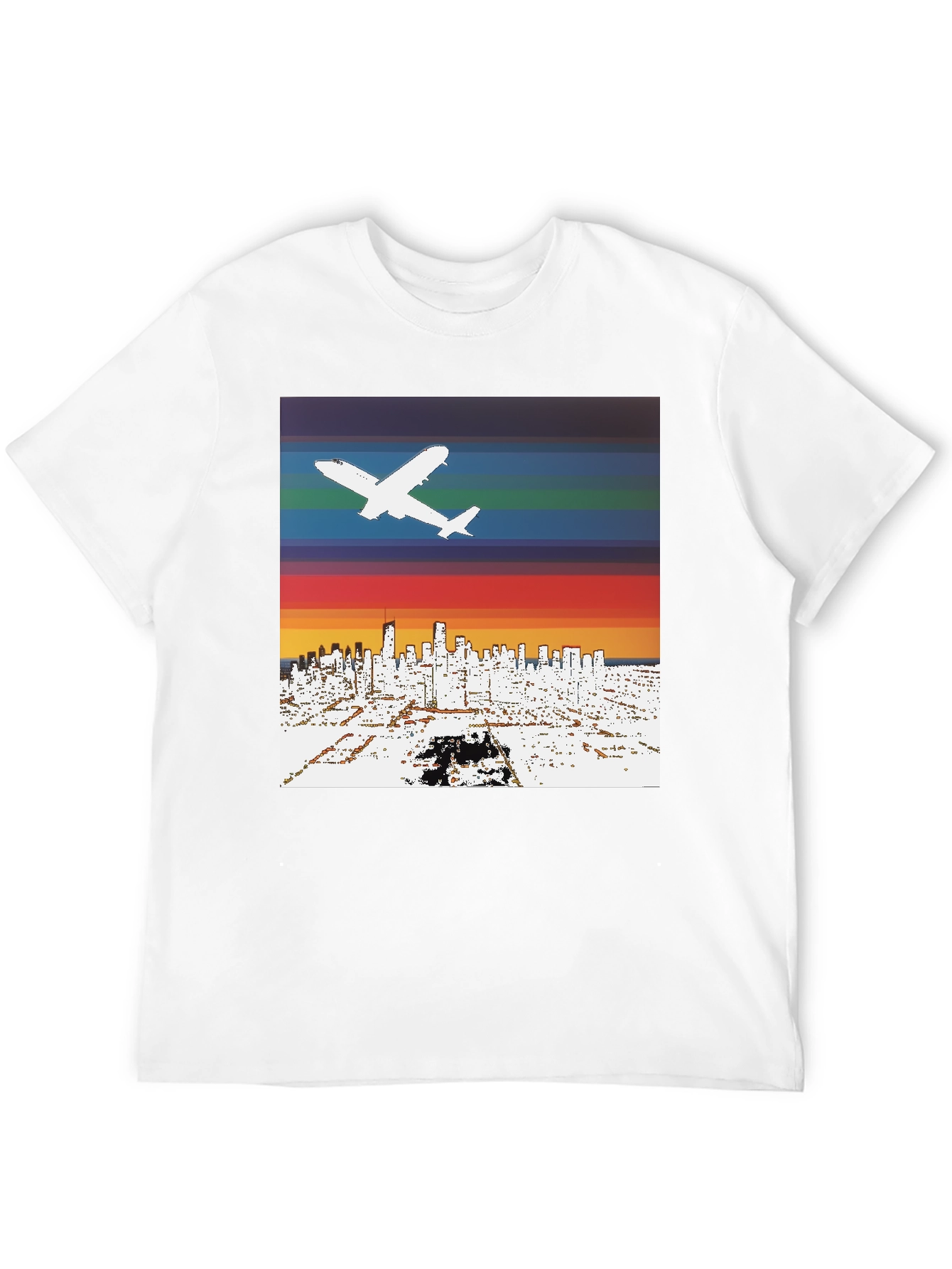 Retro Airplane Skyline T-Shirt