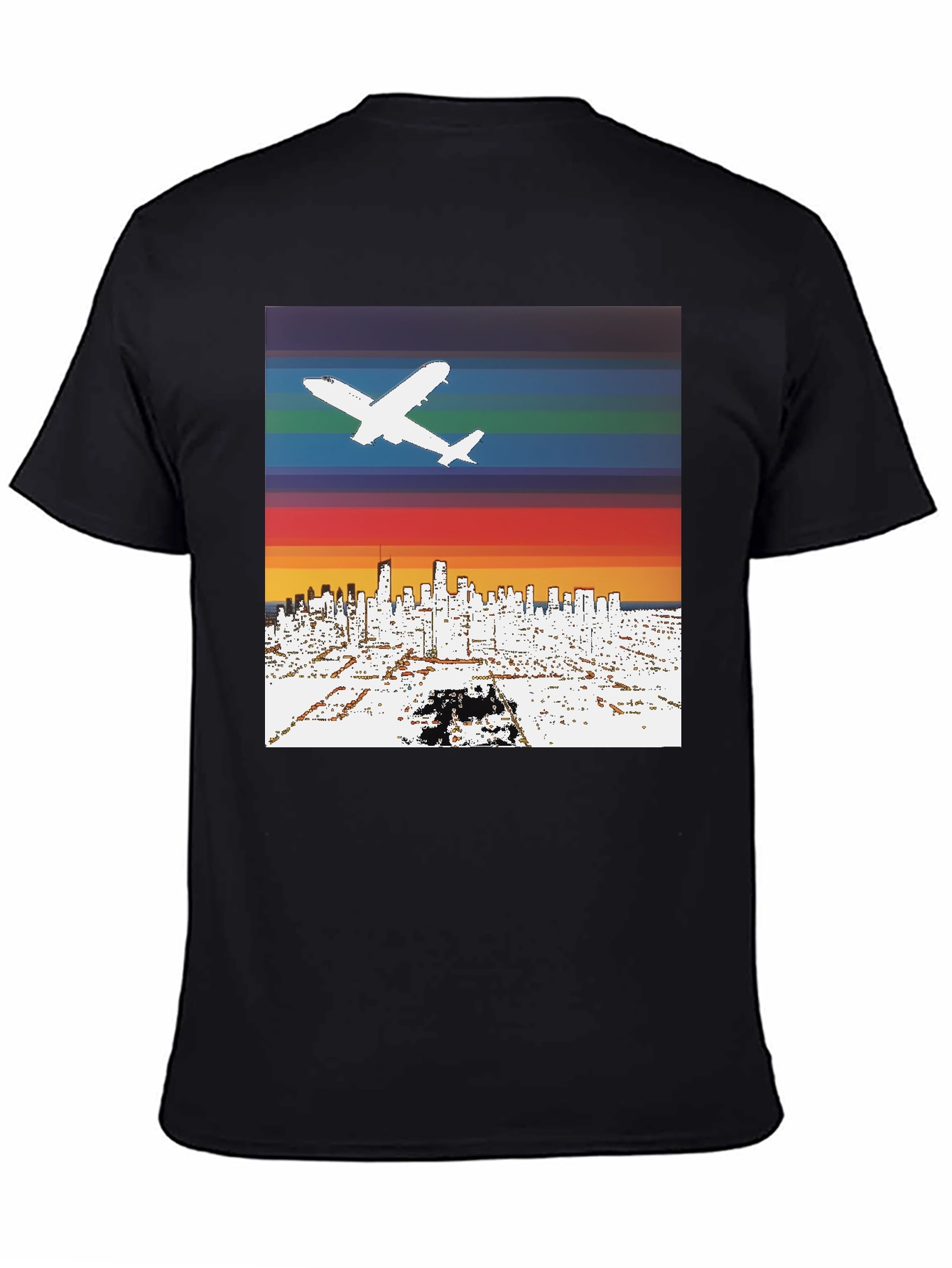 Retro Airplane Skyline T-Shirt