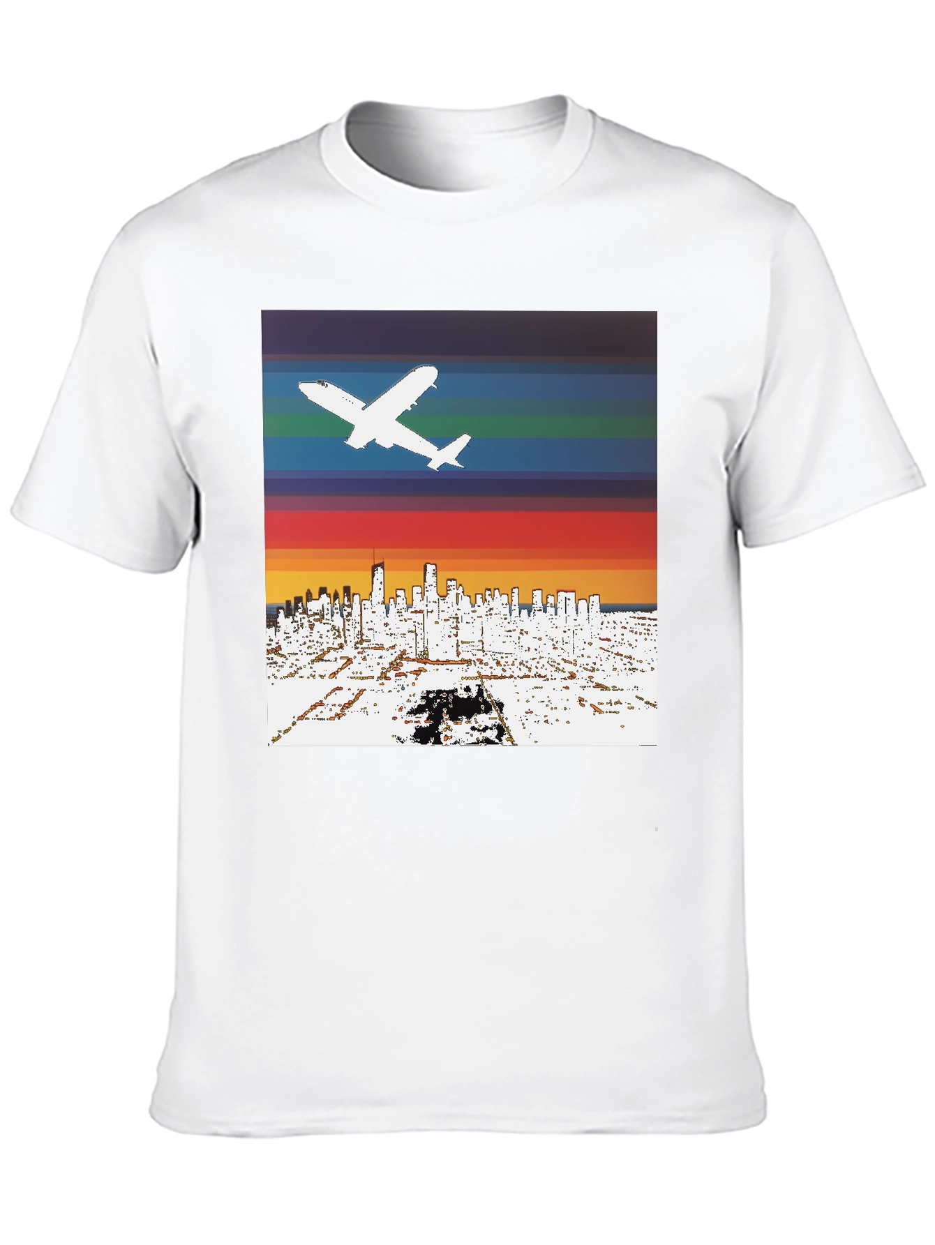 Retro Airplane Skyline T-Shirt