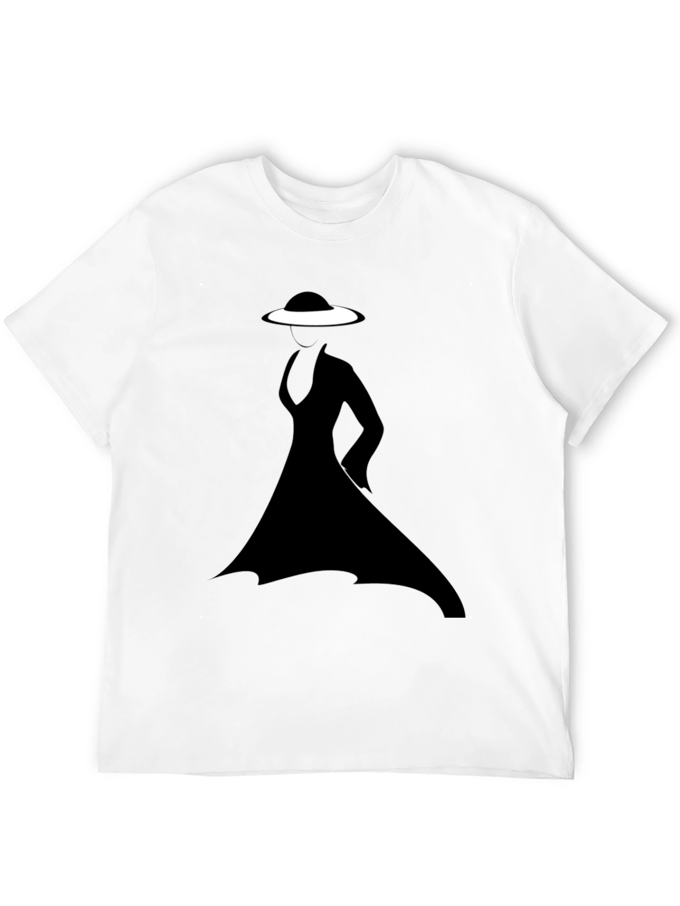 Silhouette Lady in Hat Graphic T-Shirt
