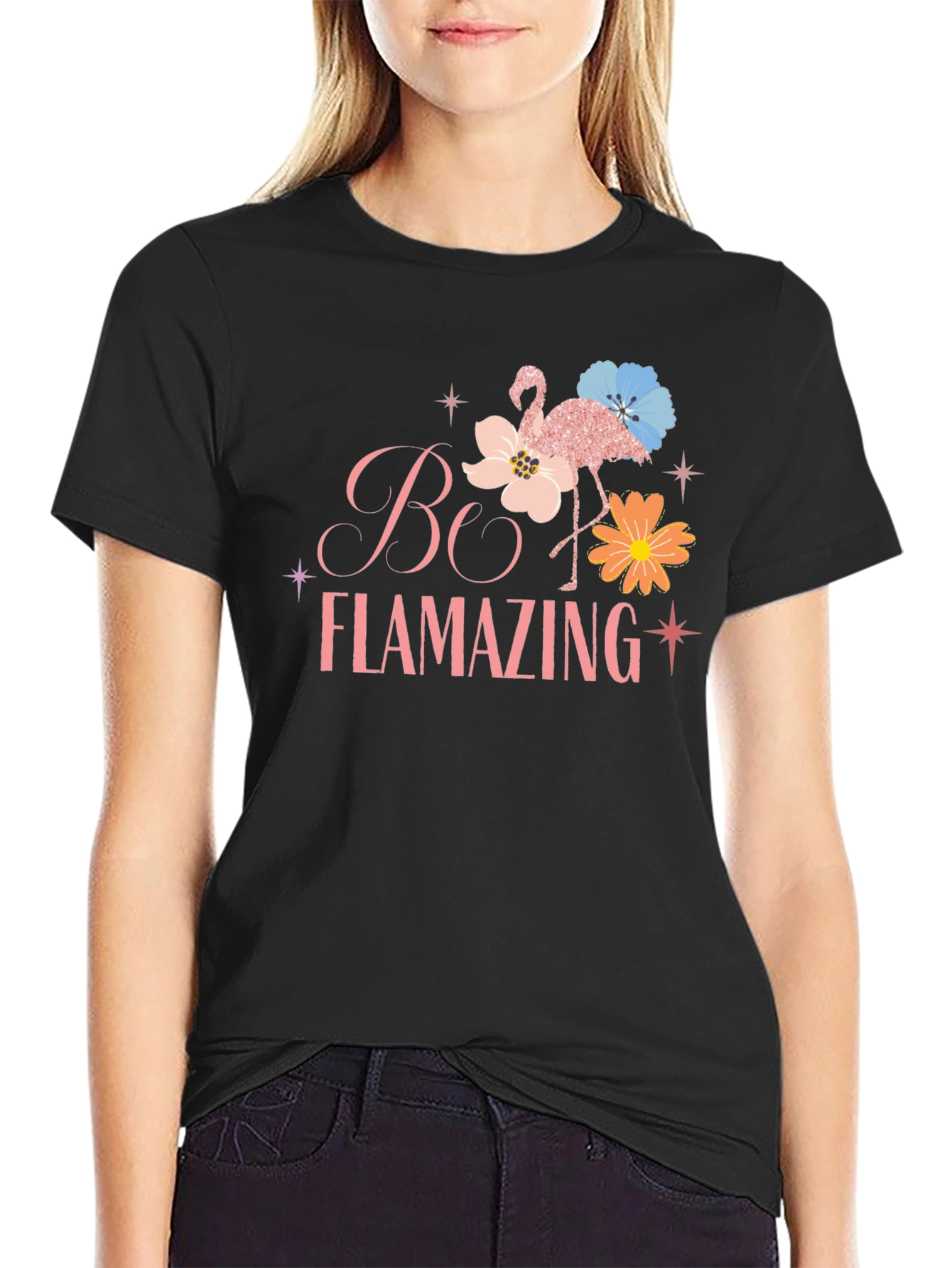 Be Flamazing T-Shirt - Fun Flamingo Graphic Tee
