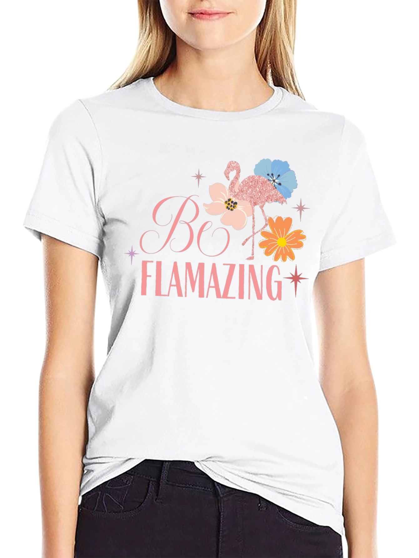 Be Flamazing T-Shirt - Fun Flamingo Graphic Tee