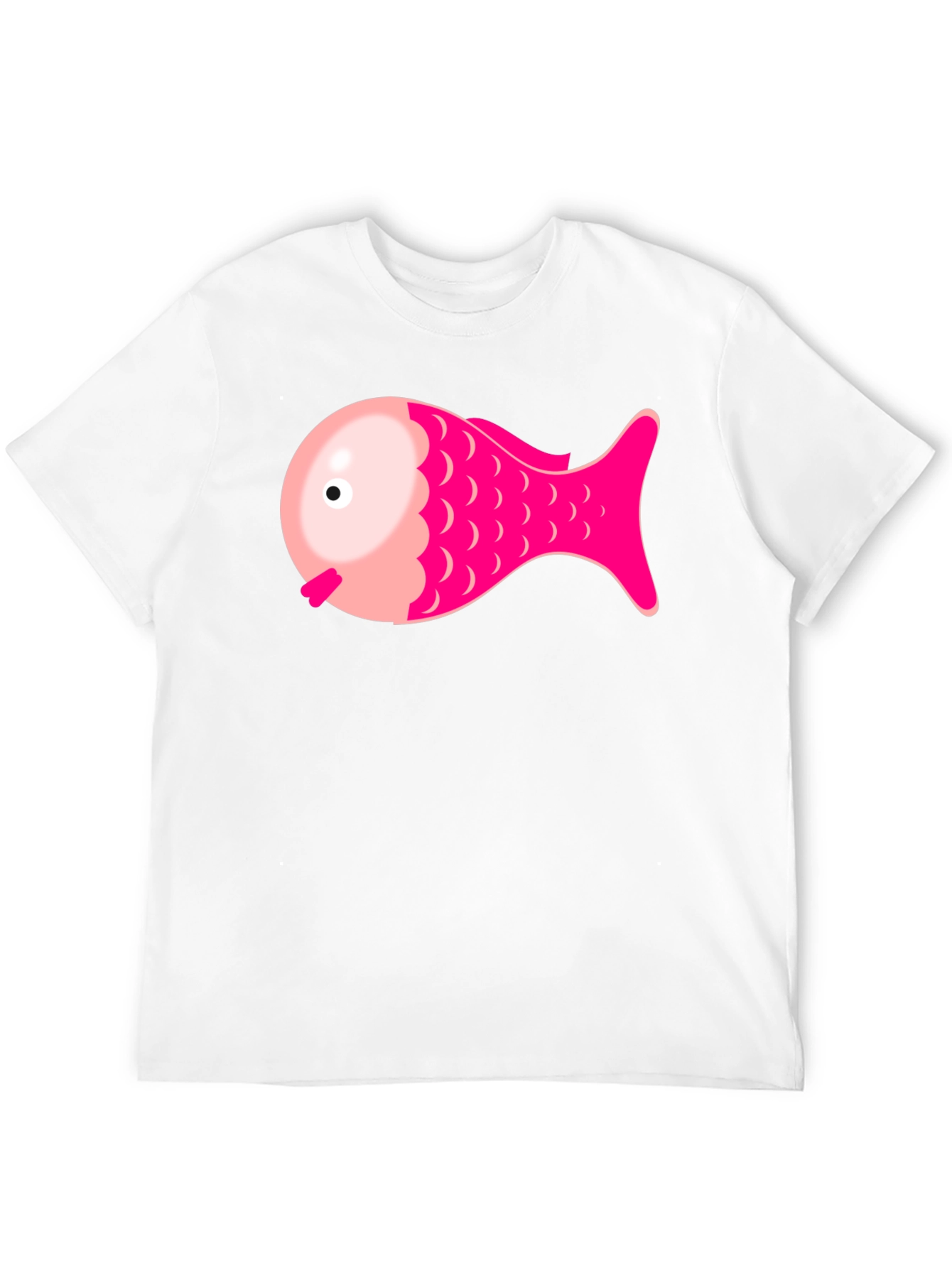 Pink Fish Graphic Tee - Black Cotton Blend Shirt