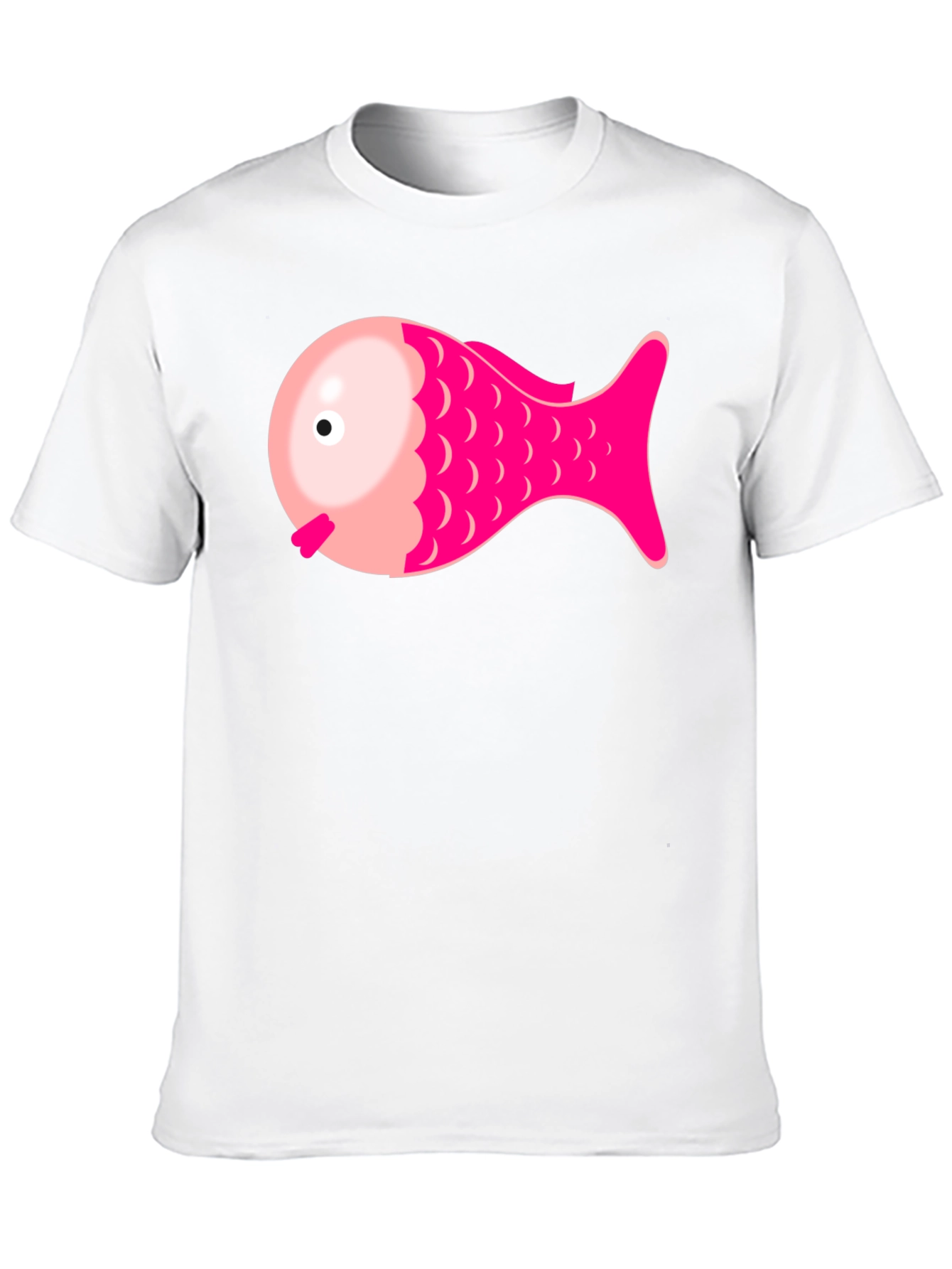 Pink Fish Graphic Tee - Black Cotton Blend Shirt