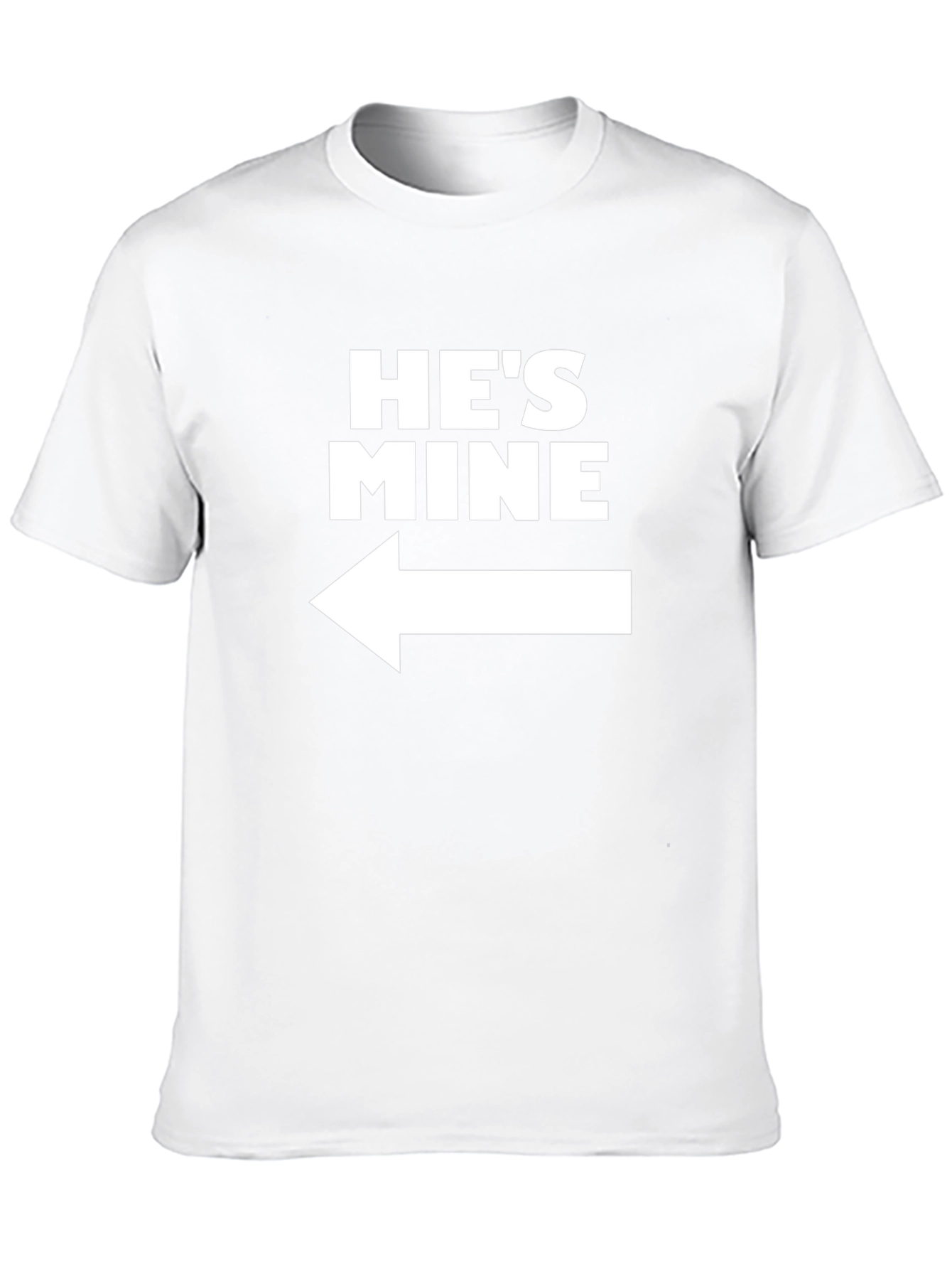 Hes Mine Black T-Shirt - Left Arrow Graphic
